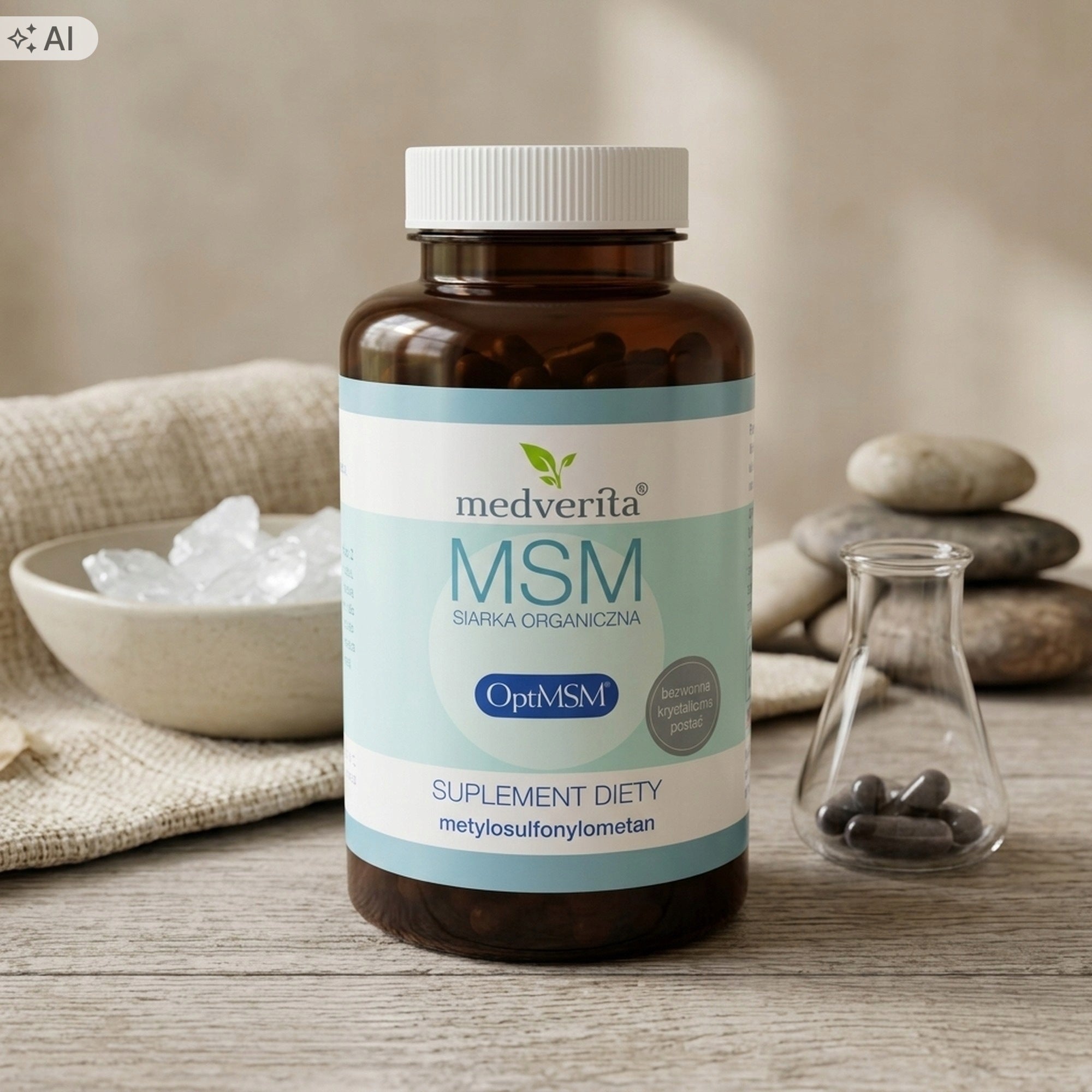 2x Medverita MSM Organic Sulphur OptiMSM 500mg 120 capsules Manufacturer code 76