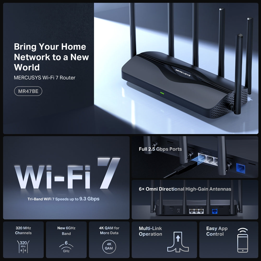 2x Mercusys MR47BE Router Model MR47BE