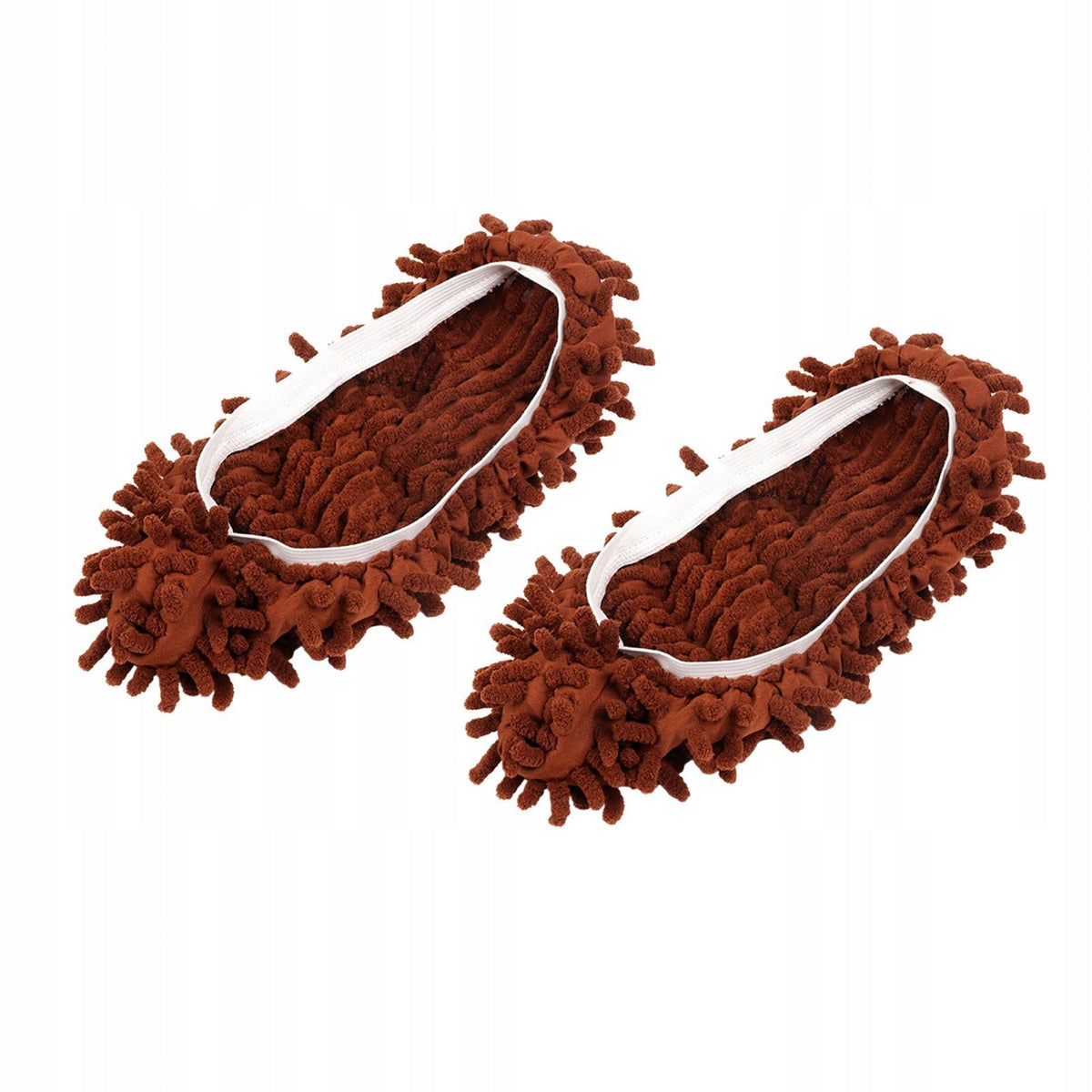 2x Microfiber Mop Slippers Shoes Cover Soft Washable Floor Cleaning Brown Brand no brand