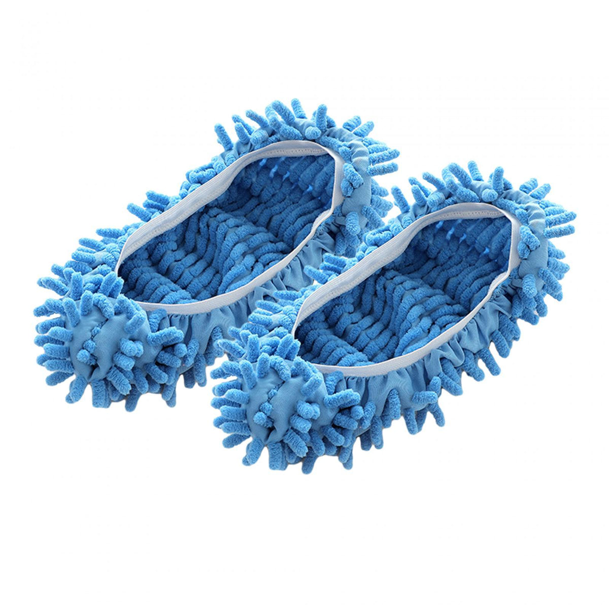 2x Mop Slipper Shoes Cover, Soft Washable Microfiber Reusable Foot Blue
