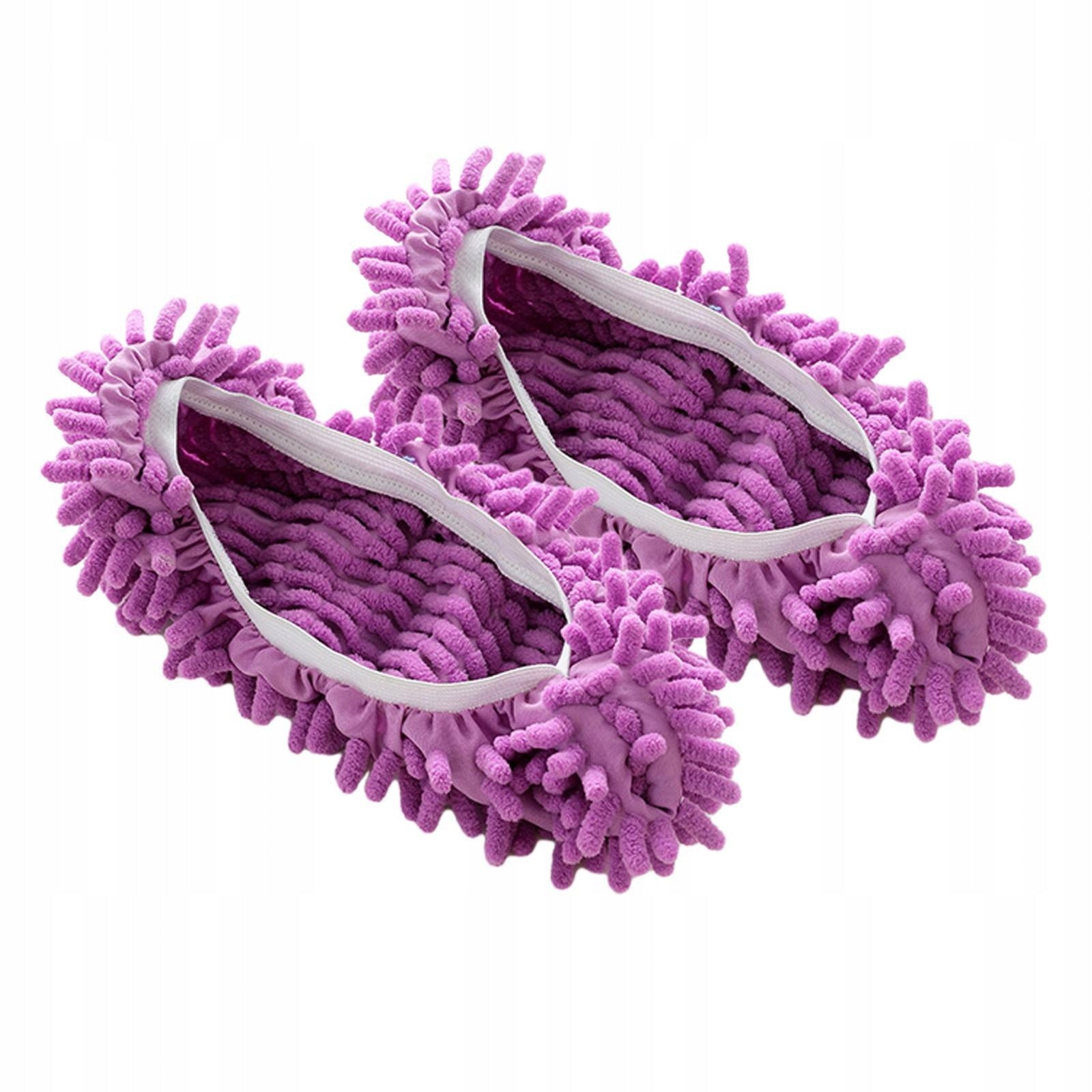 2x Mop Slipper Shoes Cover, Soft Washable Microfiber Reusable Foot Violet Packaging status original