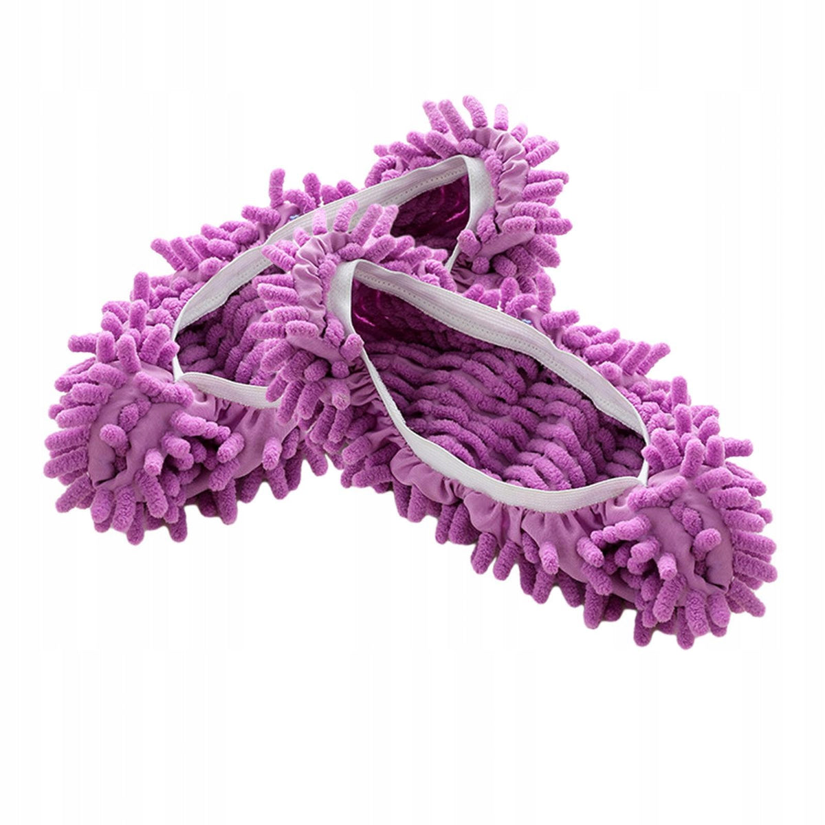 2x Mop Slipper Shoes Cover, Soft Washable Microfiber Reusable Foot Violet