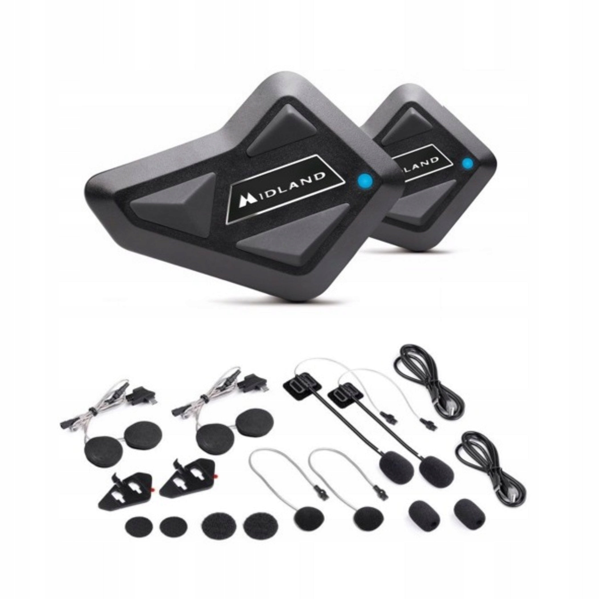 2x Motorcycle Intercom Midland BT MINI TWIN