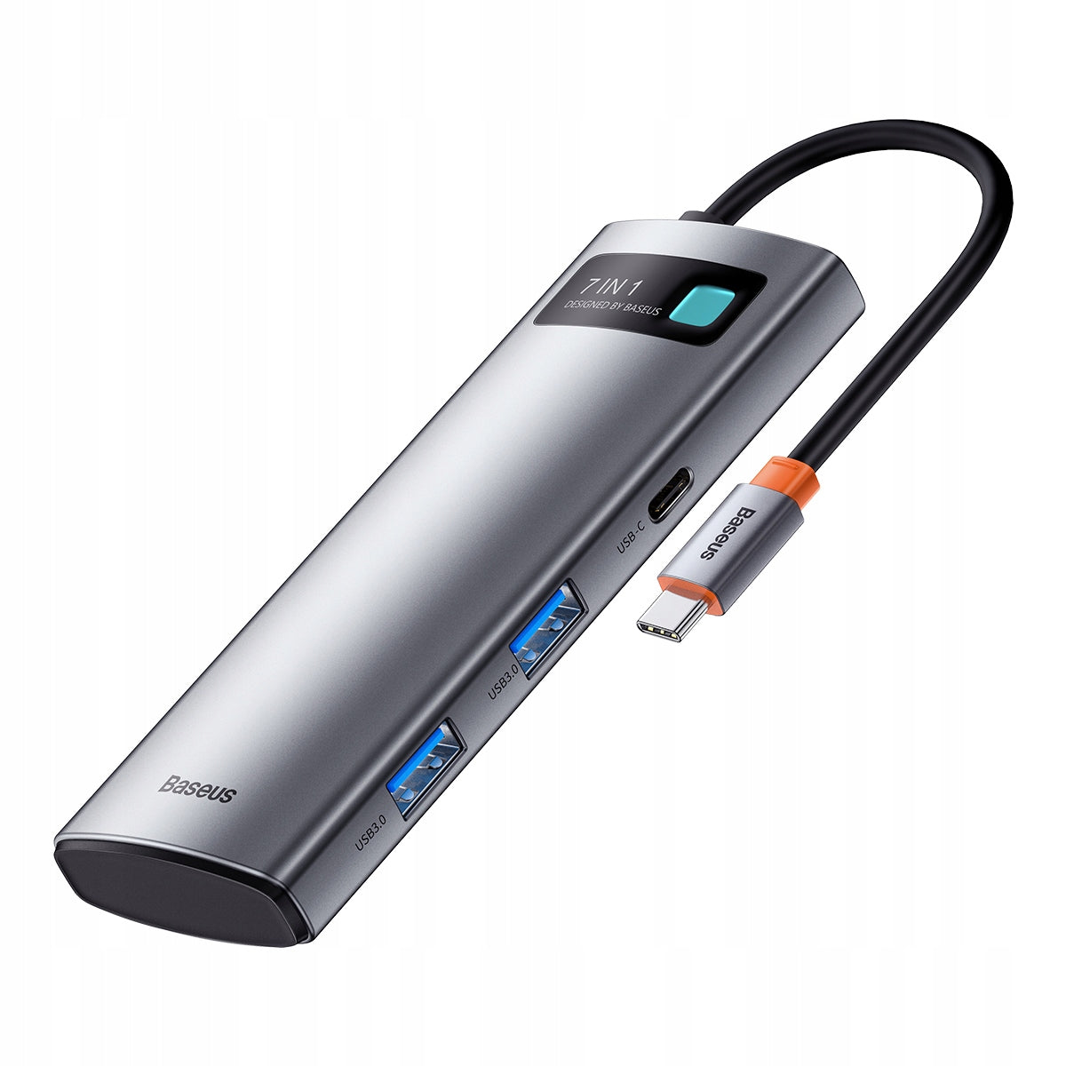 2x Multifunction USB HUB 7in1 Type C HDMI TF Card Reader PD Grey Manufacturer Baseus