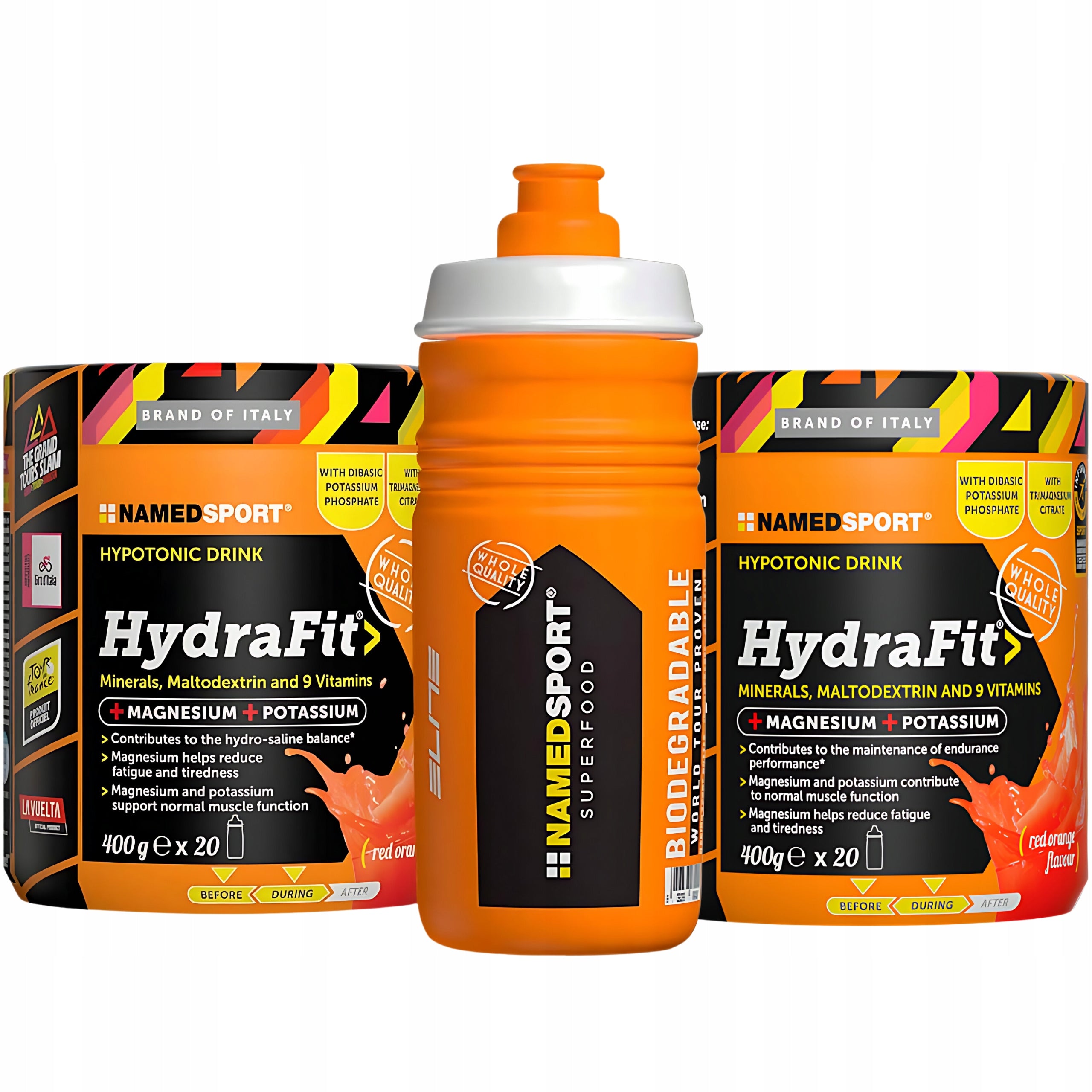 2x NAMEDSPORT HYDRAFIT HIPOTONIK 400g ISOTONIC POWDER ELECTROLYTE BOTTLE!