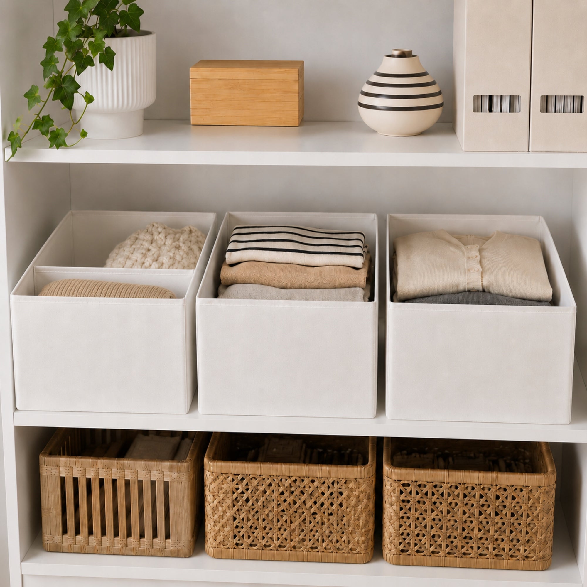 2x NEW IKEA SKUBB 3 pcs box organizer drawer wardrobe 20x38x12 white Brand IKEA