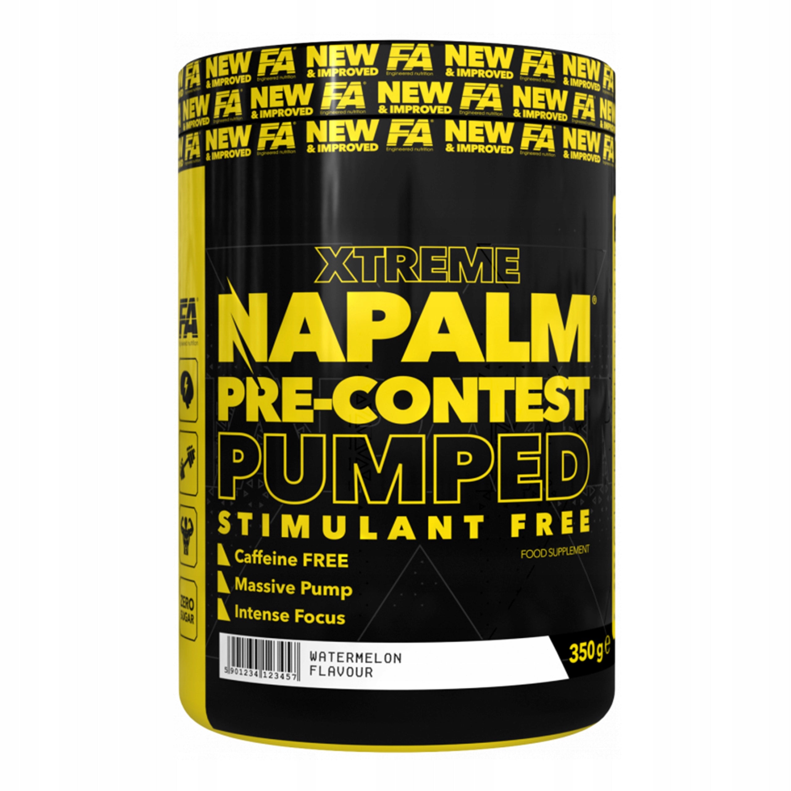 2x Napalm Pre-Contest Pumped No Stimulants Pre-Workout 350g Fitness Brand FA Nutrition