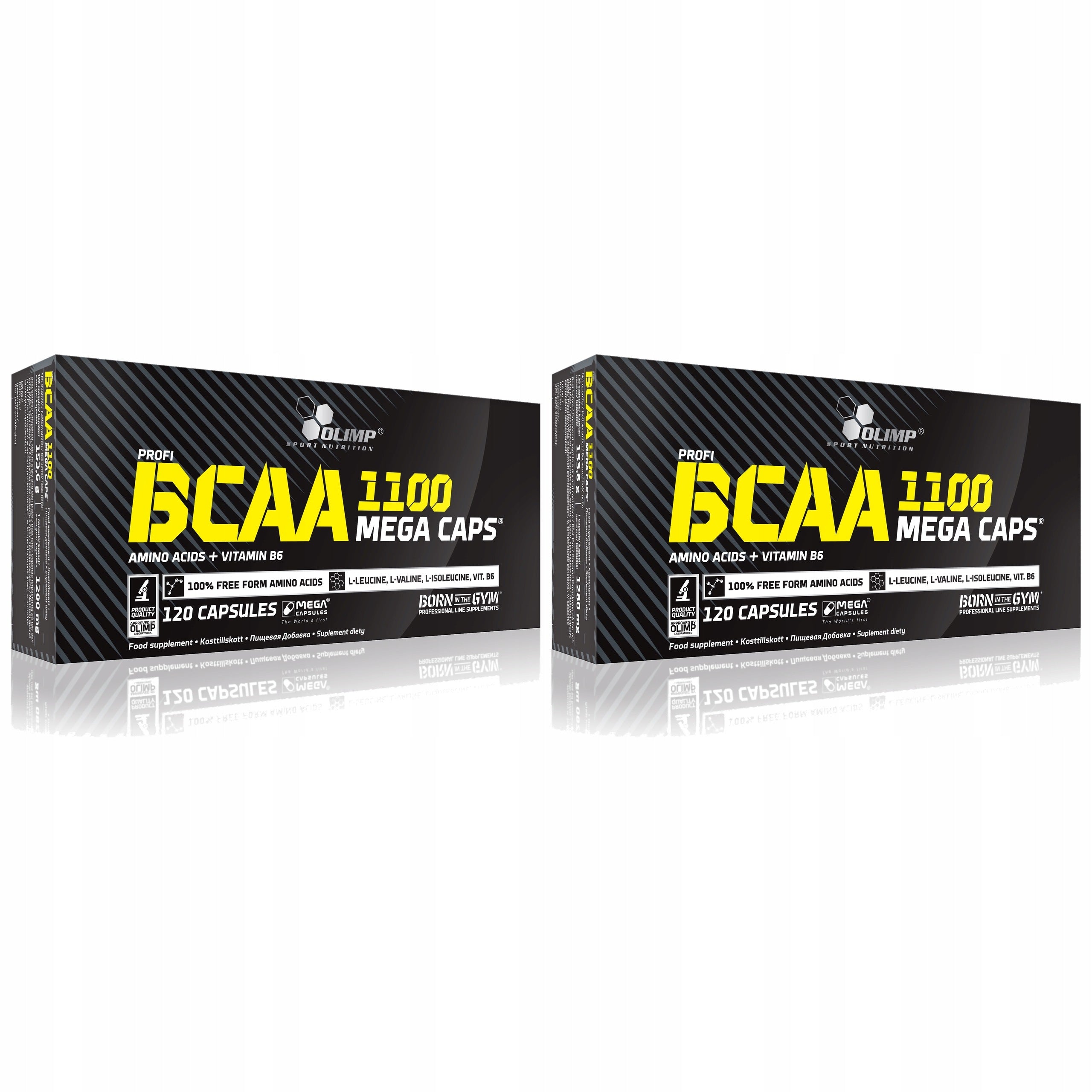 2x OLIMP BCAA 1100mg Mega Caps 120c AMINO ACIDS SPORT