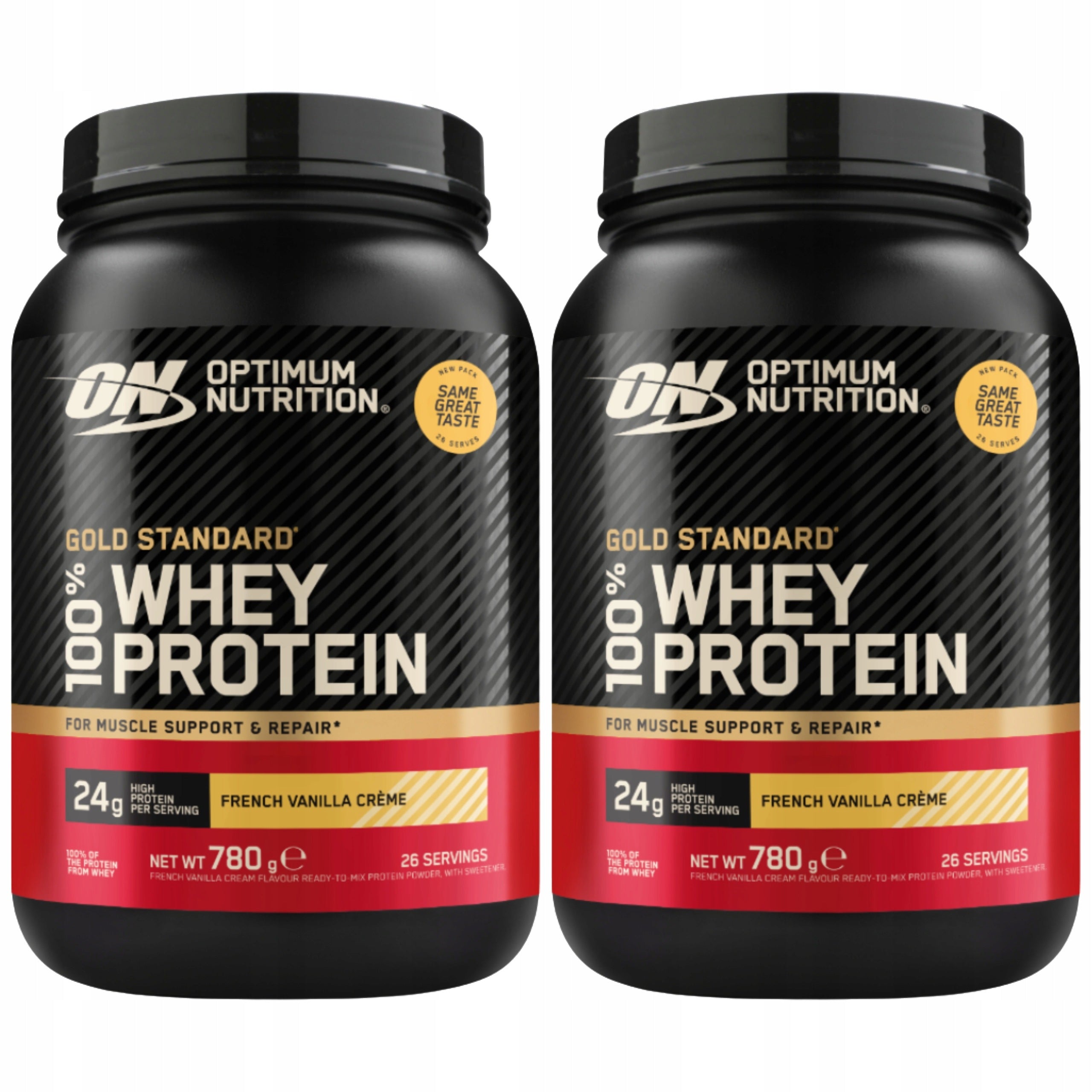 2x OPTIMUM NUTRITION Gold Standard Whey 780g Vanilla Protein WPC WPI 26p