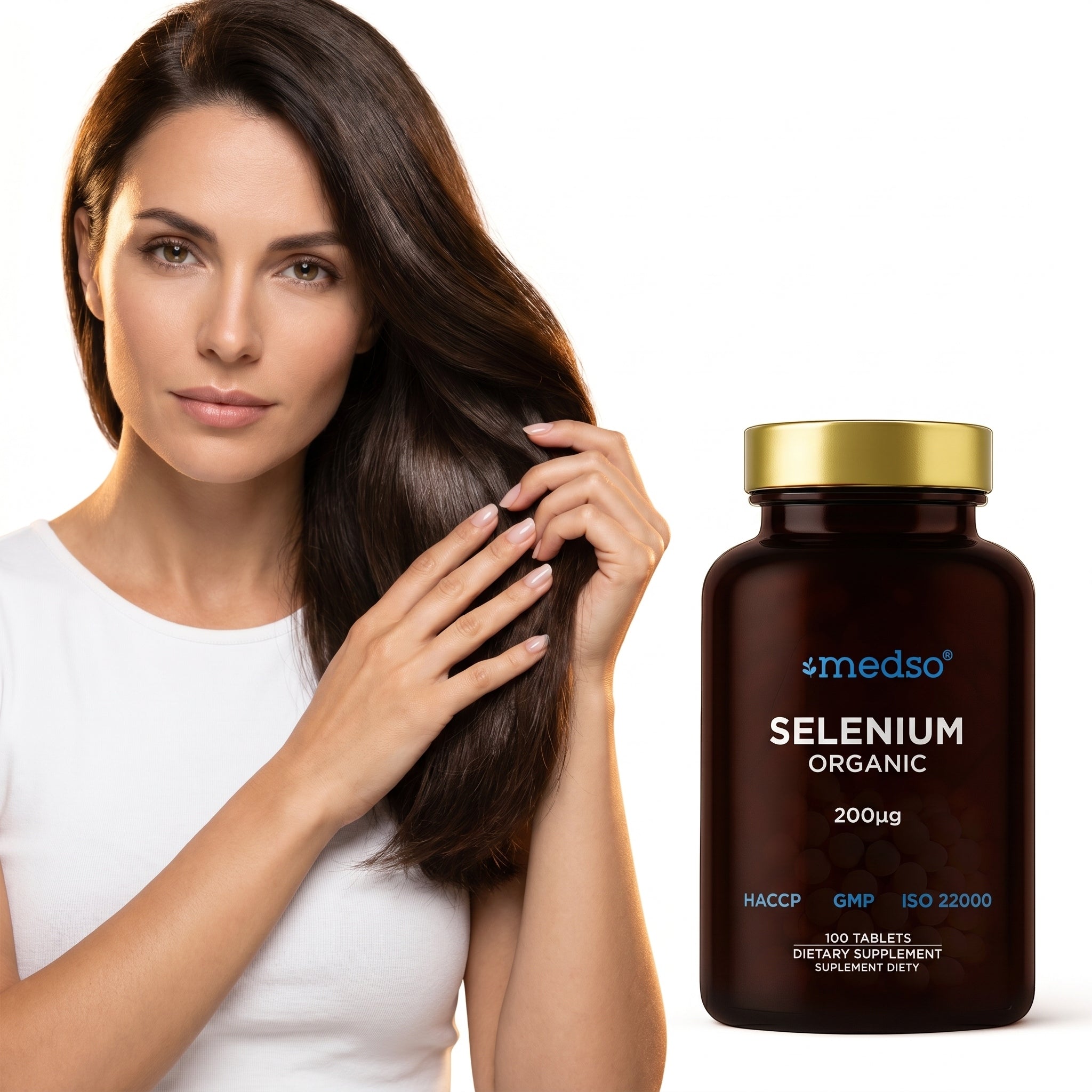 2x ORGANIC SELENIUM 200µg THYROID L-SELENOMETHIONINE TABLETS medso Packaging status original
