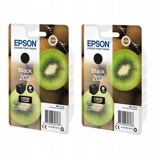 2x ORIGINAL INK EPSON 202 EXPRESSION PREMIUM XP6000 XP6005 XP6100 XP6105