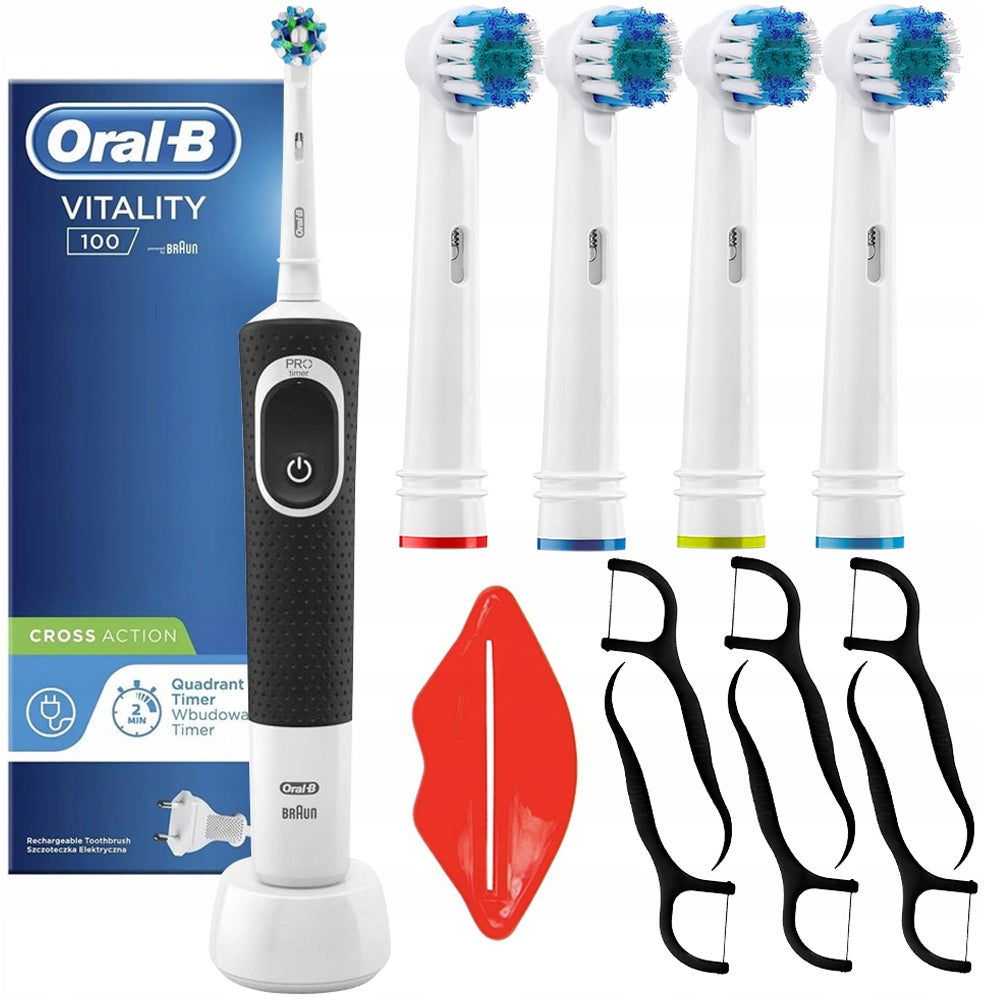 2x Oral B Vitality D100 Pro Electric Toothbrush Black Rotating 5 Konco