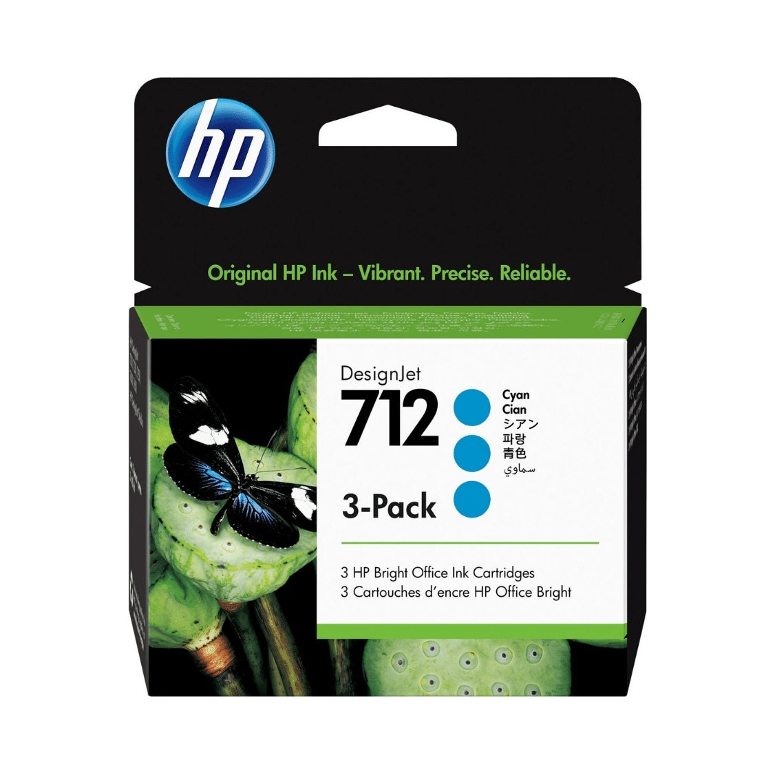2x Original Cyan Ink HP 712 Three Pack (3ED77A)