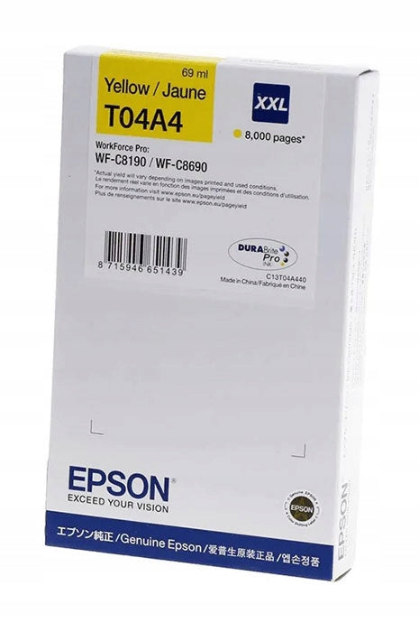 2x Original Yellow Ink Epson T04A4 (C13T04A44N)