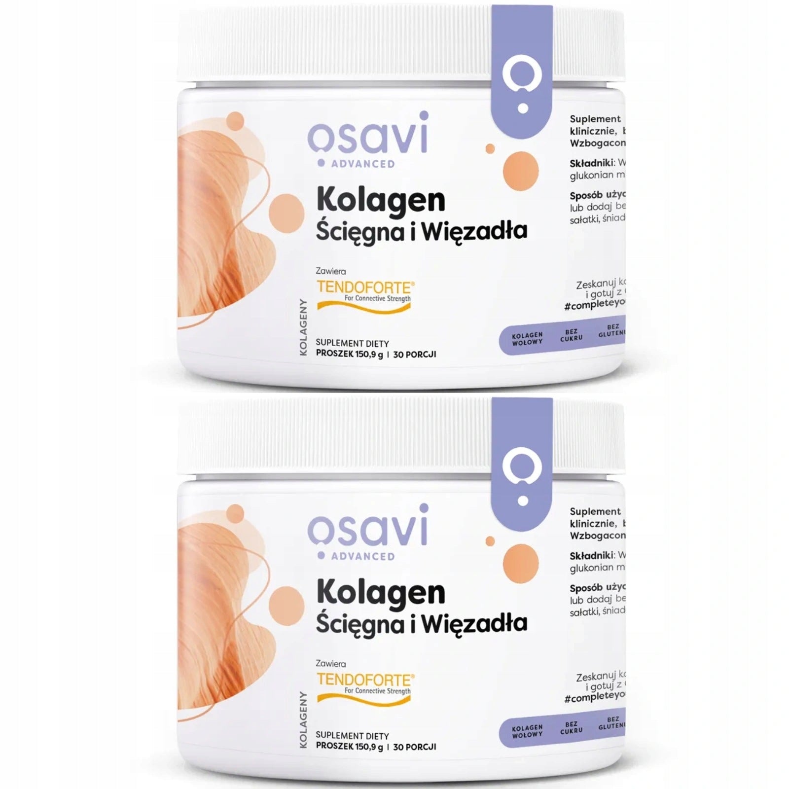 2x Osavi Collagen Tendons and Ligaments Powder 150,9g Flavorless Soluble
