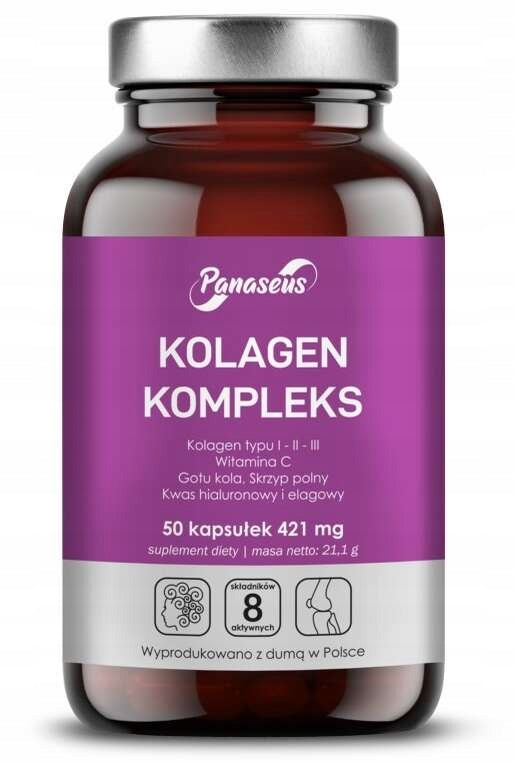 2x PANASEUS COLLAGEN COMPLEX HYALURONIC ACID GOTU KOLA VITAMIN C 50 kaps. Packaging status original
