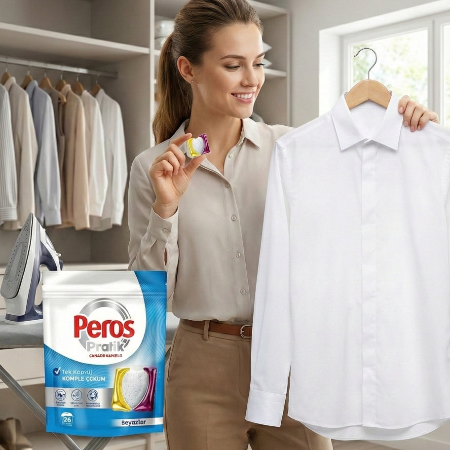 2x PEROS PRAKTIK White Fabric Washing Capsules 26 Pack Two Pack Brand no brand