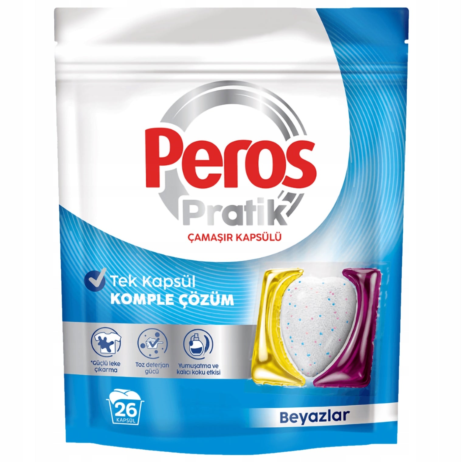 2x PEROS PRAKTIK White Fabric Washing Capsules 26 Pack Two Pack Manufacturer code 8697713823051