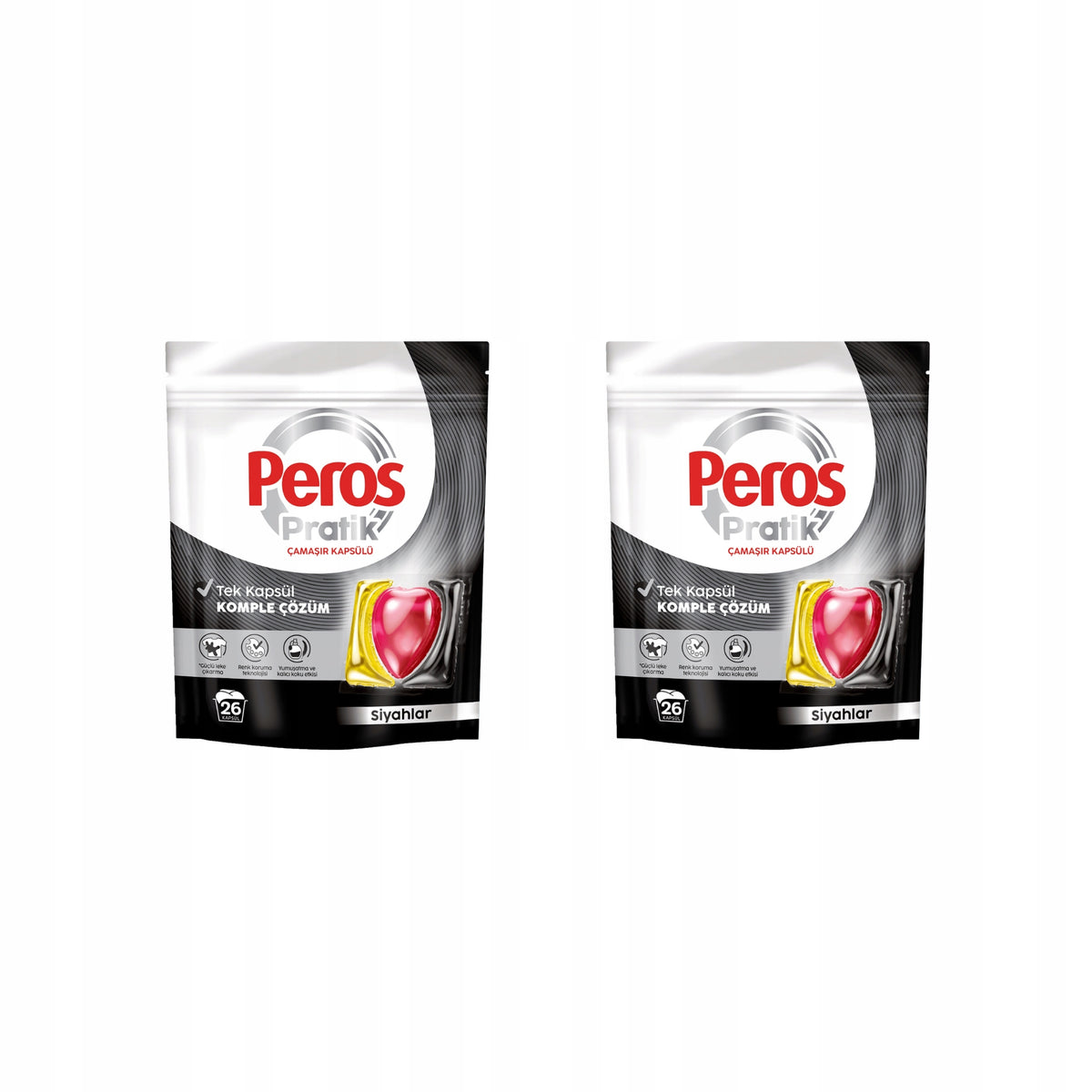 2x PEROS WASHING CAPSULES 26 PCS BLACK CLOTHES WASHING SET