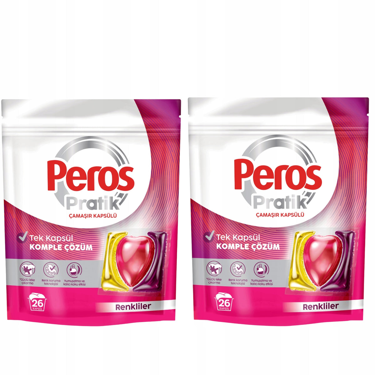 2x PEROS WASHING CAPSULES 26 PCS COLORFUL Two Pack Set