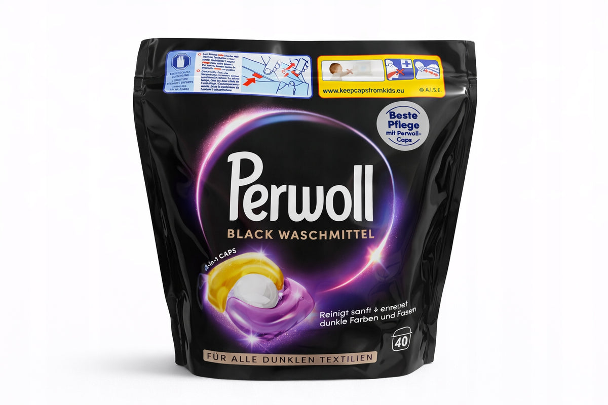 2x PERWOLL BLACK - WASHING CAPSULES FOR BLACK FABRICS 40 PCS - GERMAN