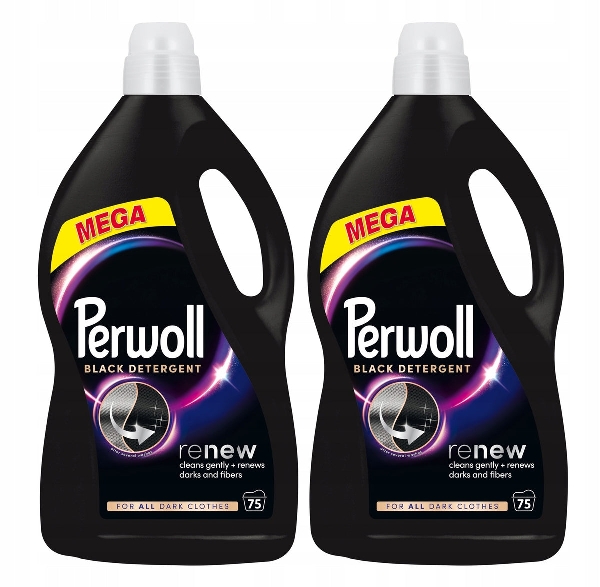 2x PERWOLL RENEW BLACK WASHING LIQUID BLACK GENTLE 150 WASHES 2x3,75 L