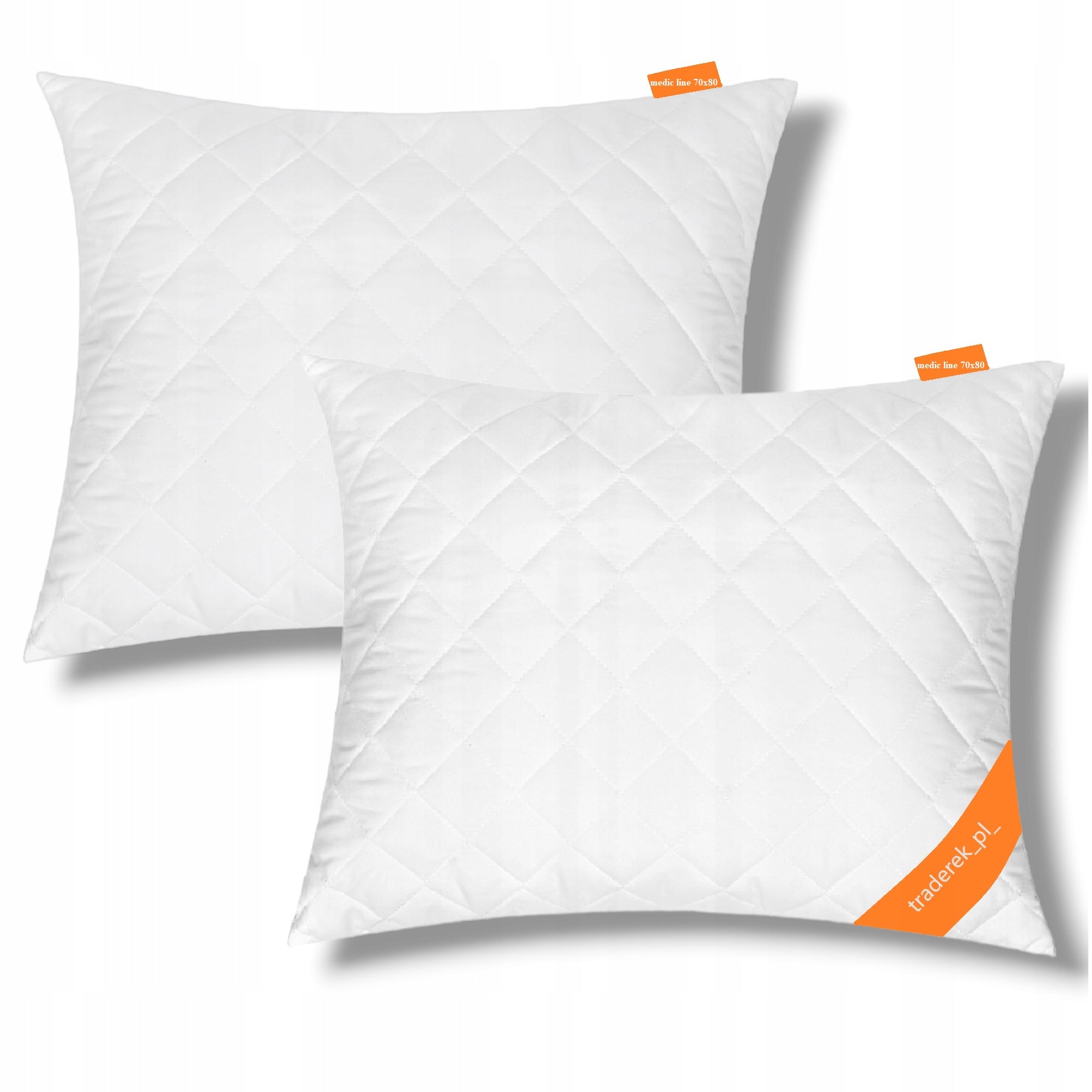2x PILLOW 70X80 ANTI-ALLERGIC QUILTED ZIPPER