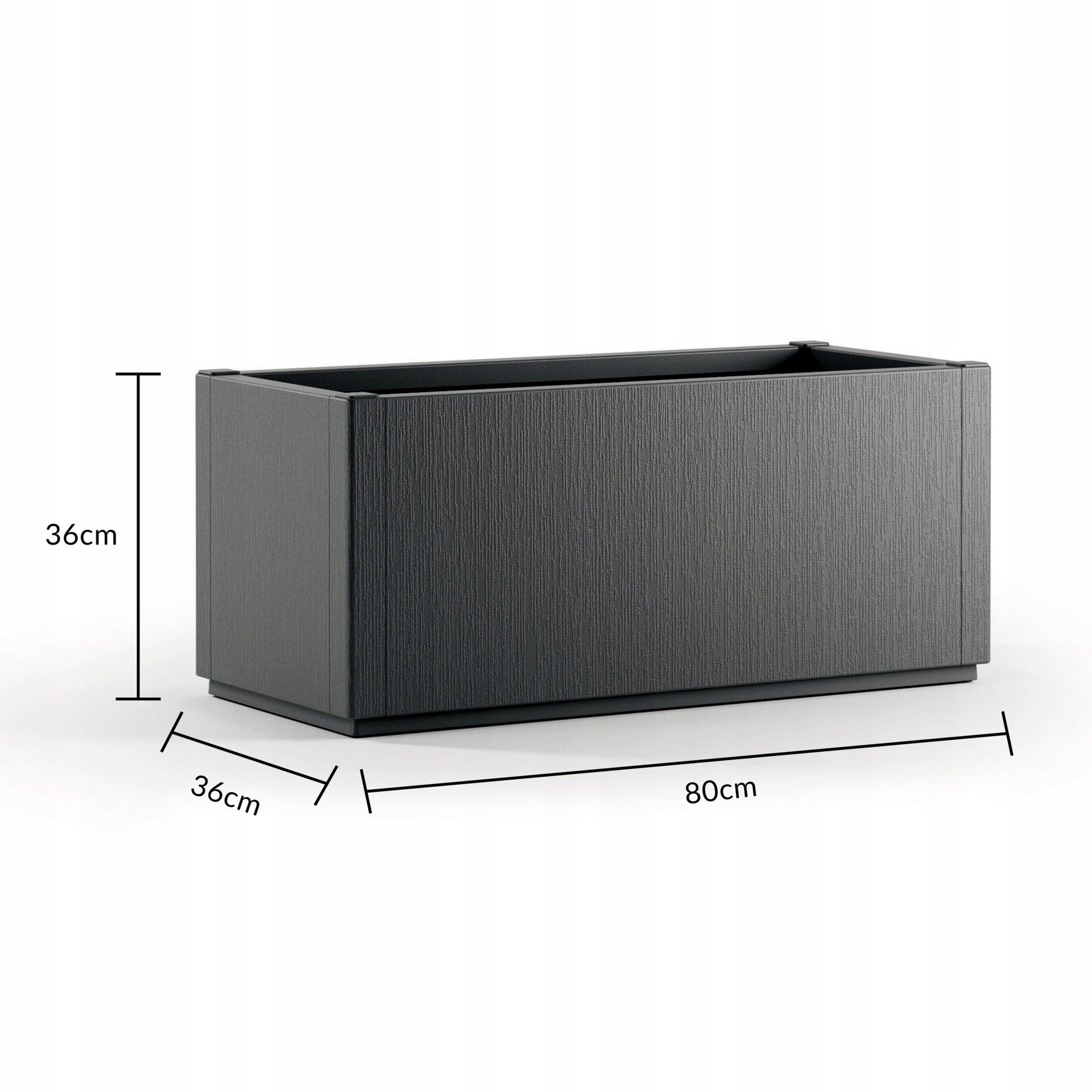 2x PLANTER FLOWER POT BALCONY BOX GARDEN TERRACE 80cm ANTHRACITE Brand no brand
