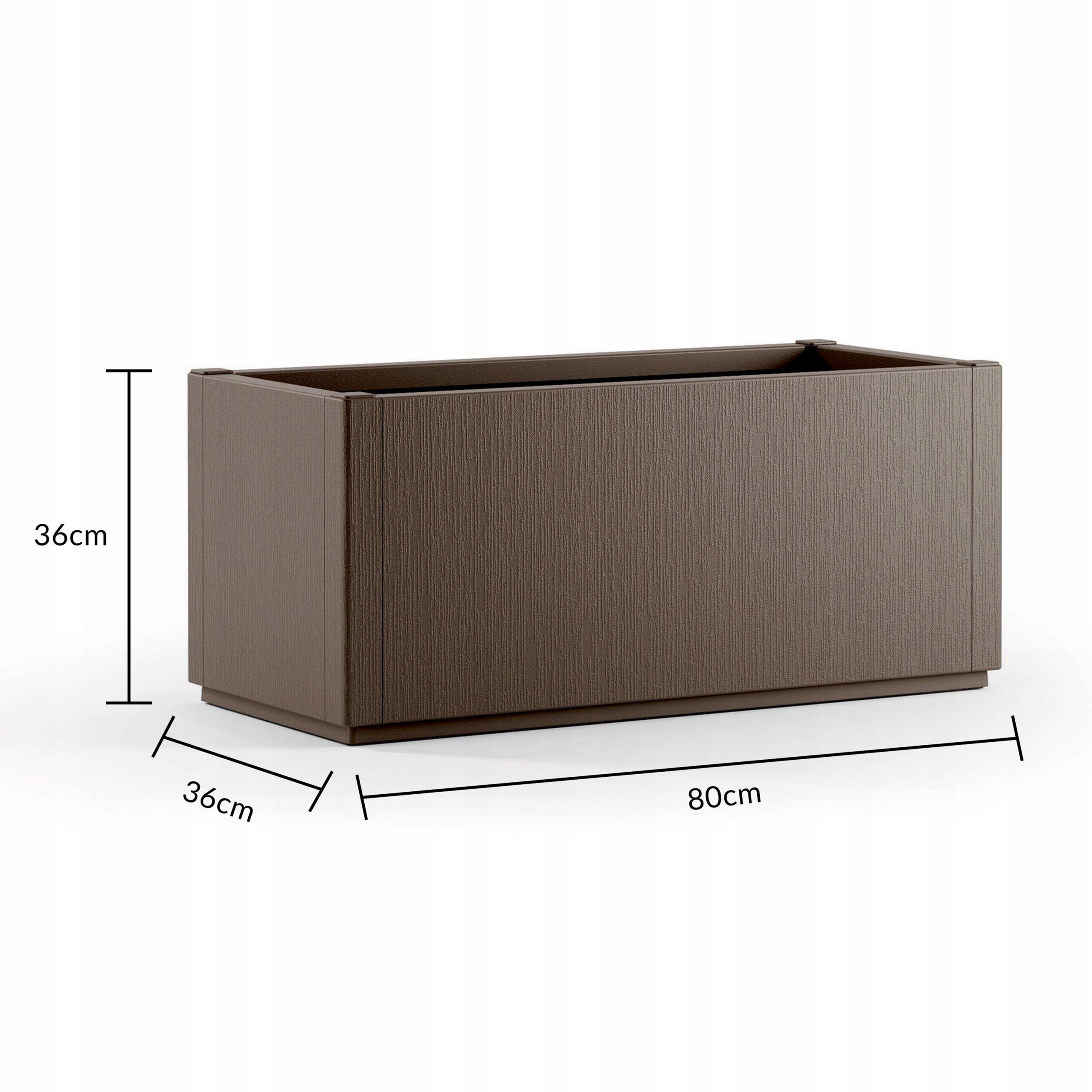2x PLANTER FLOWER POT BALCONY BOX GARDEN TERRACE 80cm BROWN Manufacturer code 997286