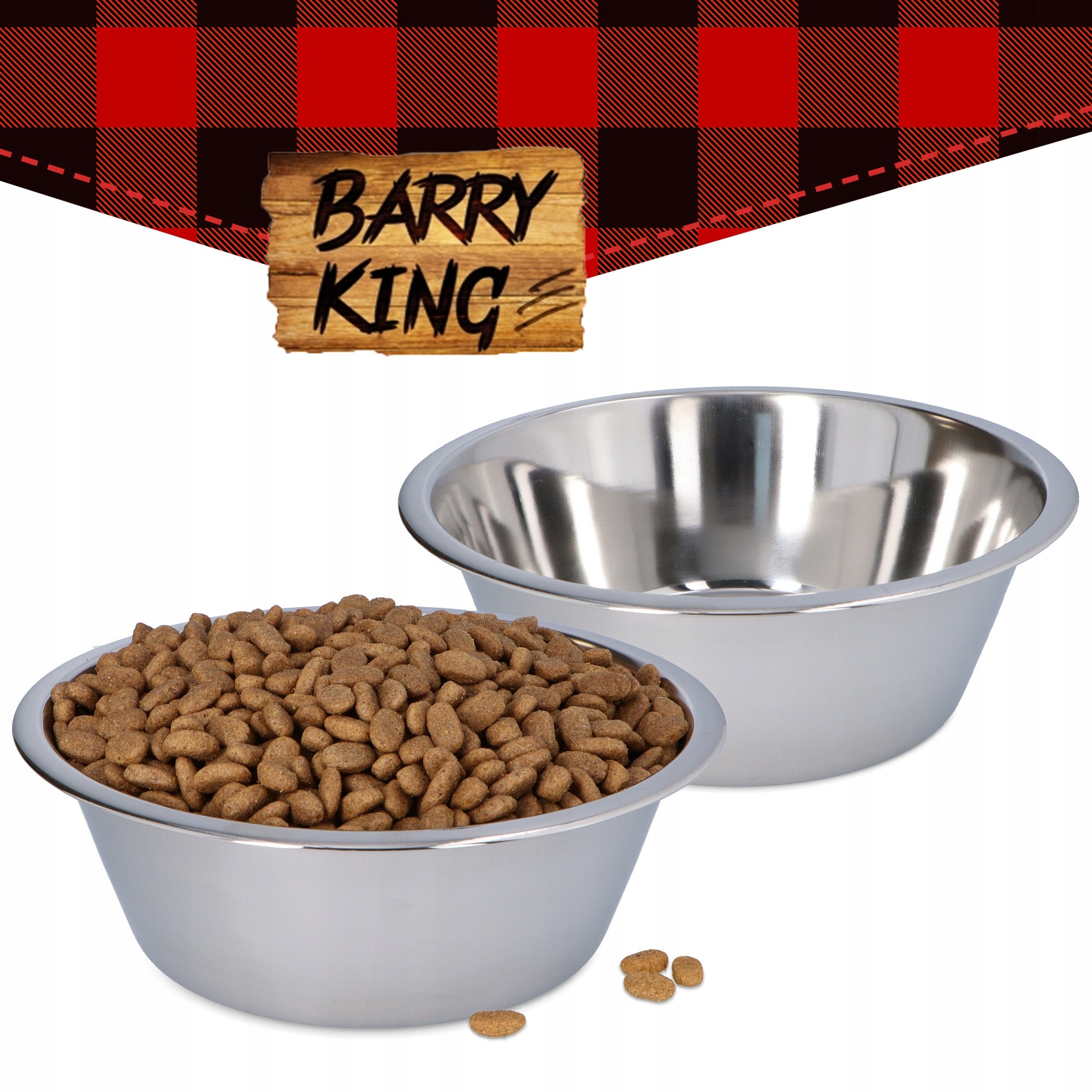 2x PSA BOWL 2,8l Large Stainless Water Bowls Food 28cm DISHWASHER SAFE 4D Color silver