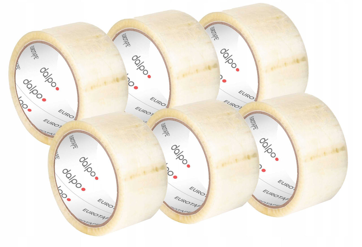 2x Packing Tape DALPO Transparent Rubber 48/60y - 36 pcs. Width 48 mm