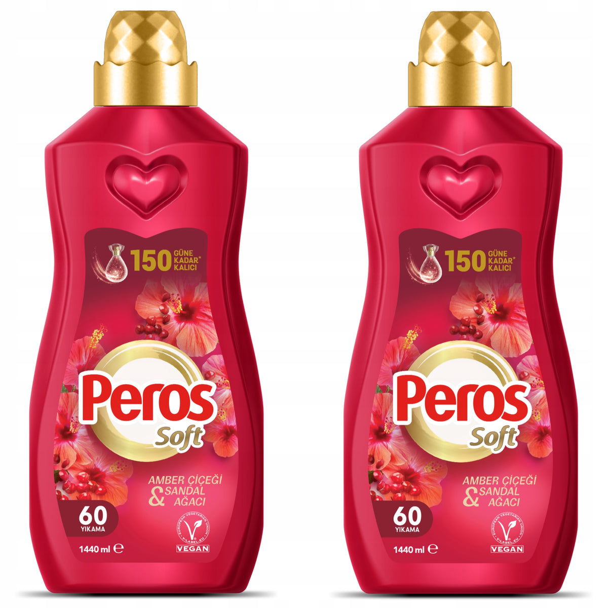 2x Peros Fabric Rinsing Liquid Scent Flower Amber Sandalwood 1440ml