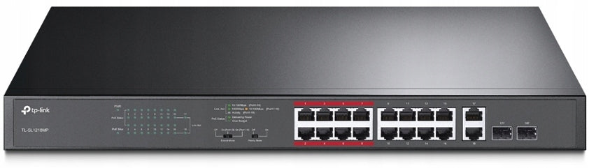 2x PoE Switch TP-Link TL-SL1218MP 16 Ports PoE+ 192W Gigabit R Switch Manufacturer TP-Link