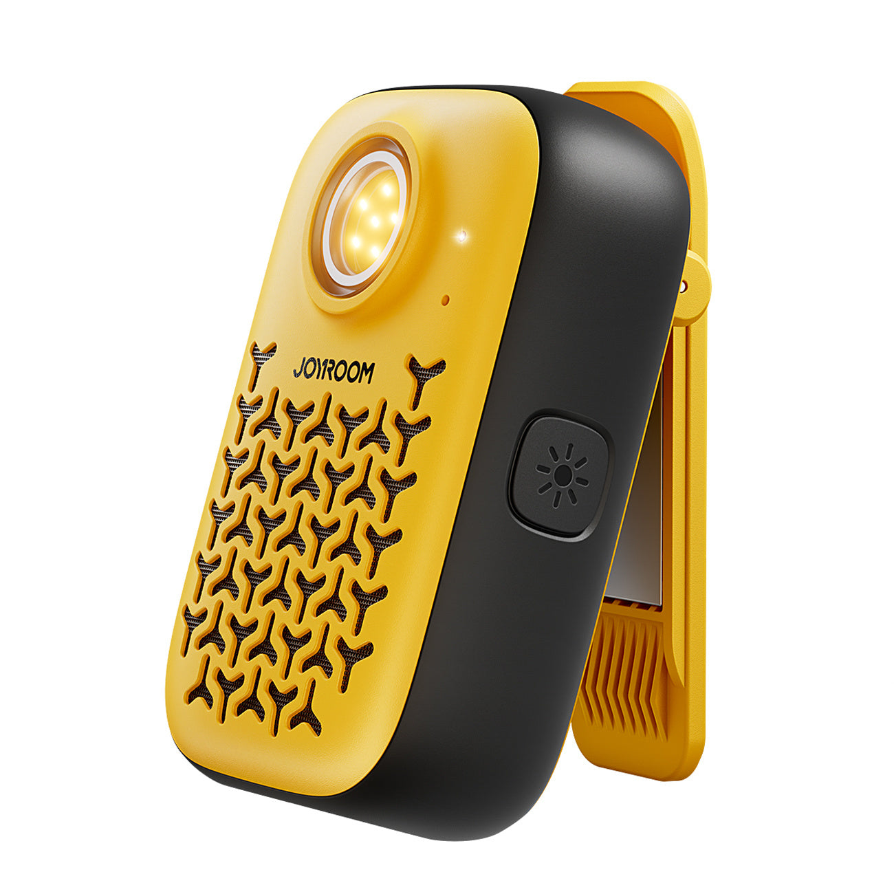 2x Portable Speaker with Bluetooth Clip Flashlight IP67 - Yellow