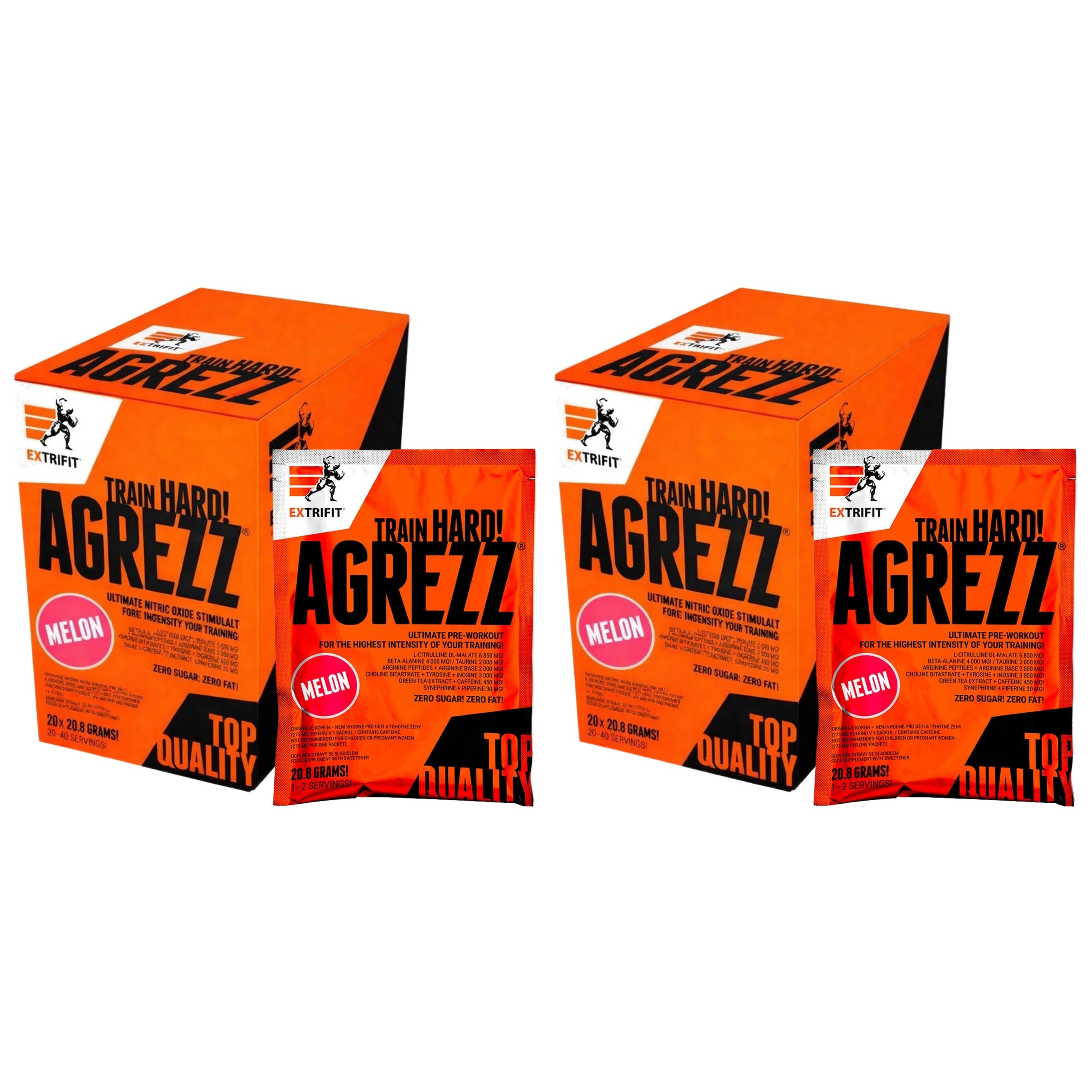 2x Pre-workout Agrezz x20 Preworkout Strength Energy Pump Training EXTRIF