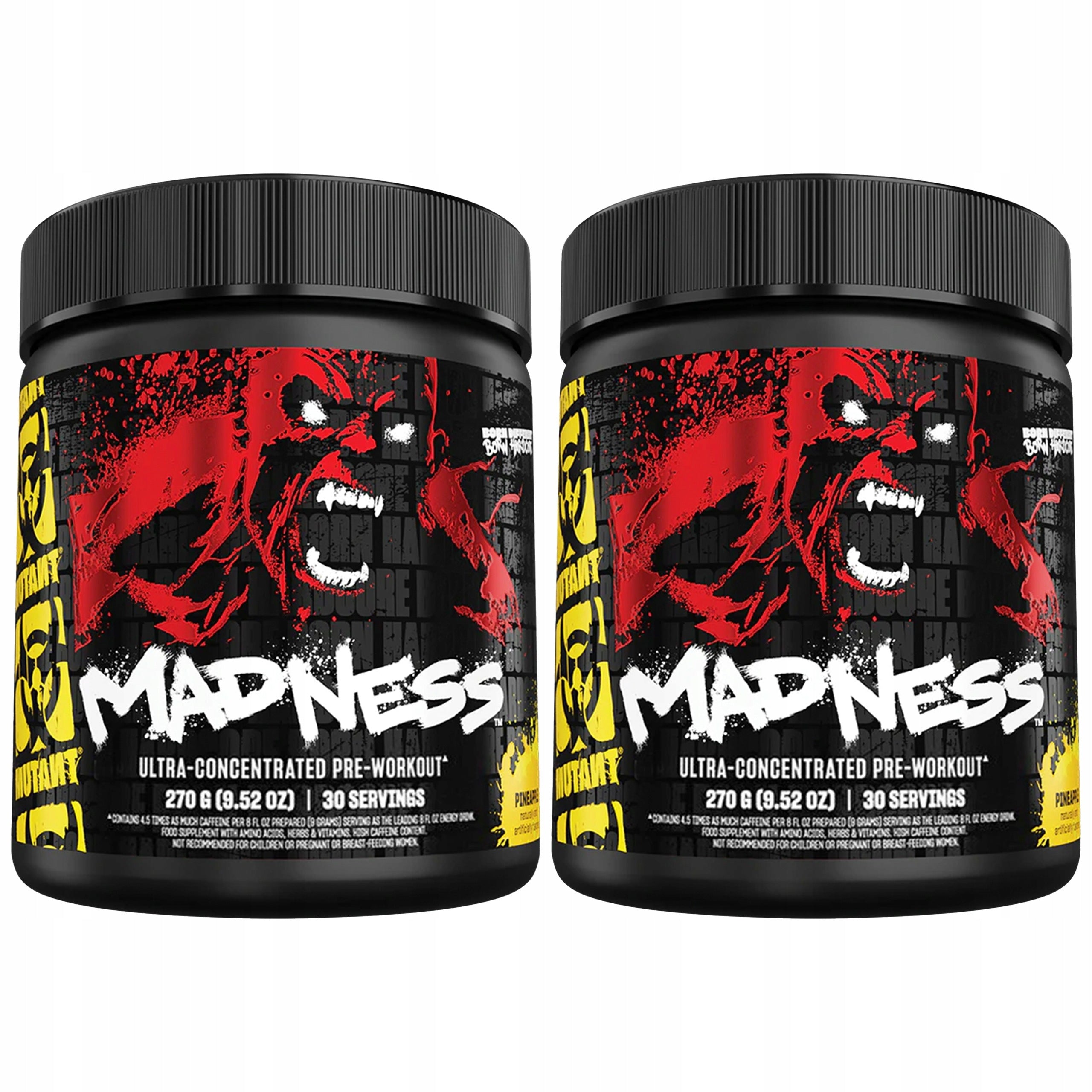 2x Pre-workout Energy Strength Pump MUTANT Madness New 270g MUTANT