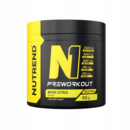 2x Pre-workout N1 Pre Workout AAKG Beta-Alanine Creatine NUTREND Expiration date at least six months from the date of purchase