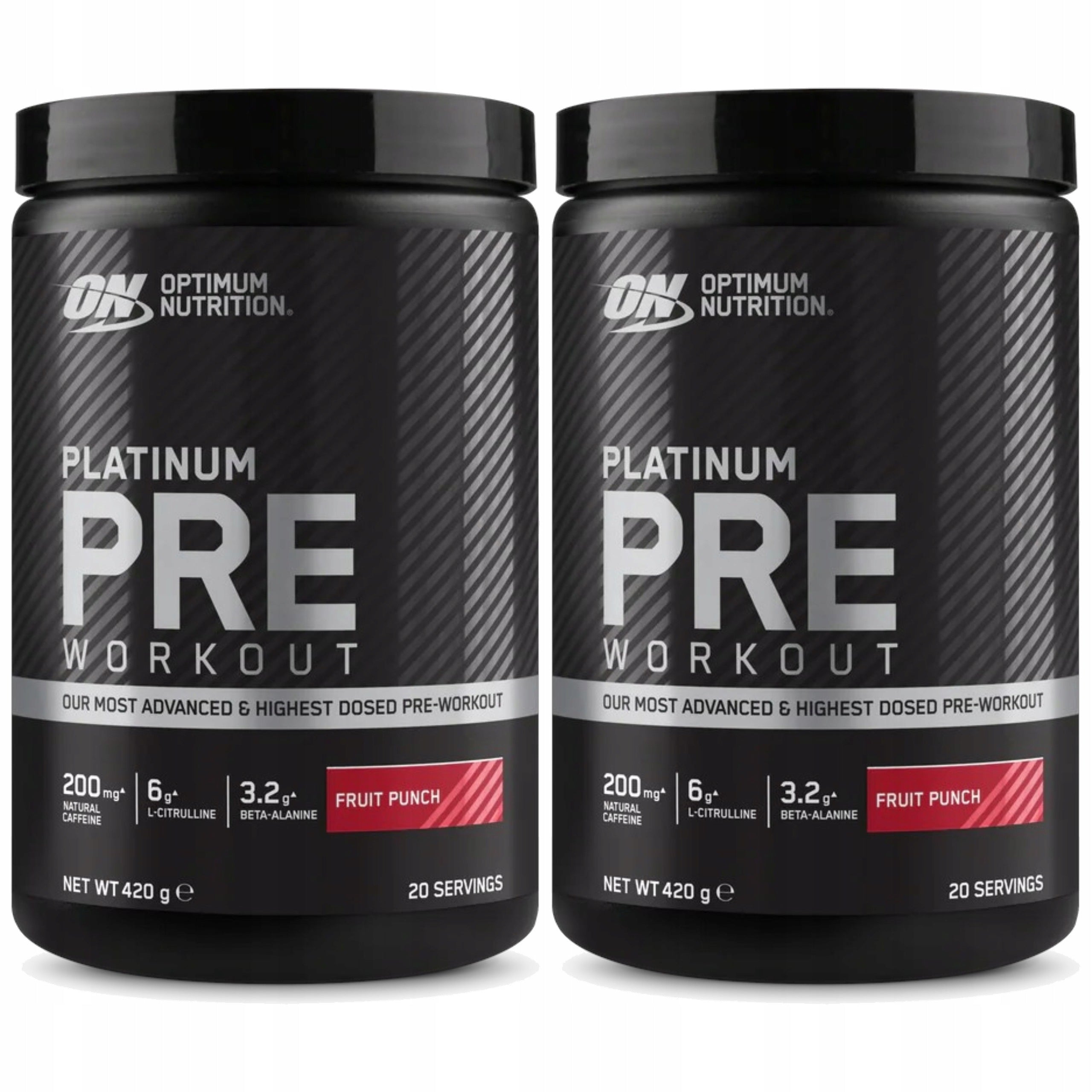 2x Pre-workout OPTIMUM NUTRTION Platinum Pre Workout 420g Blue Raspber