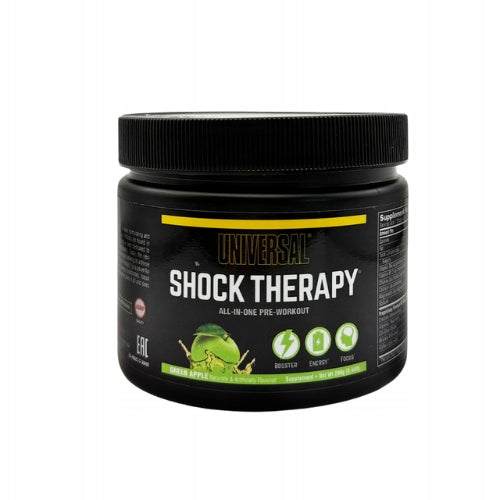 2x Pre-workout SHOCK THERAPY 200g Energy Pump Strength Apple UNIVERSAL Expiration date at least six months from the date of purchase