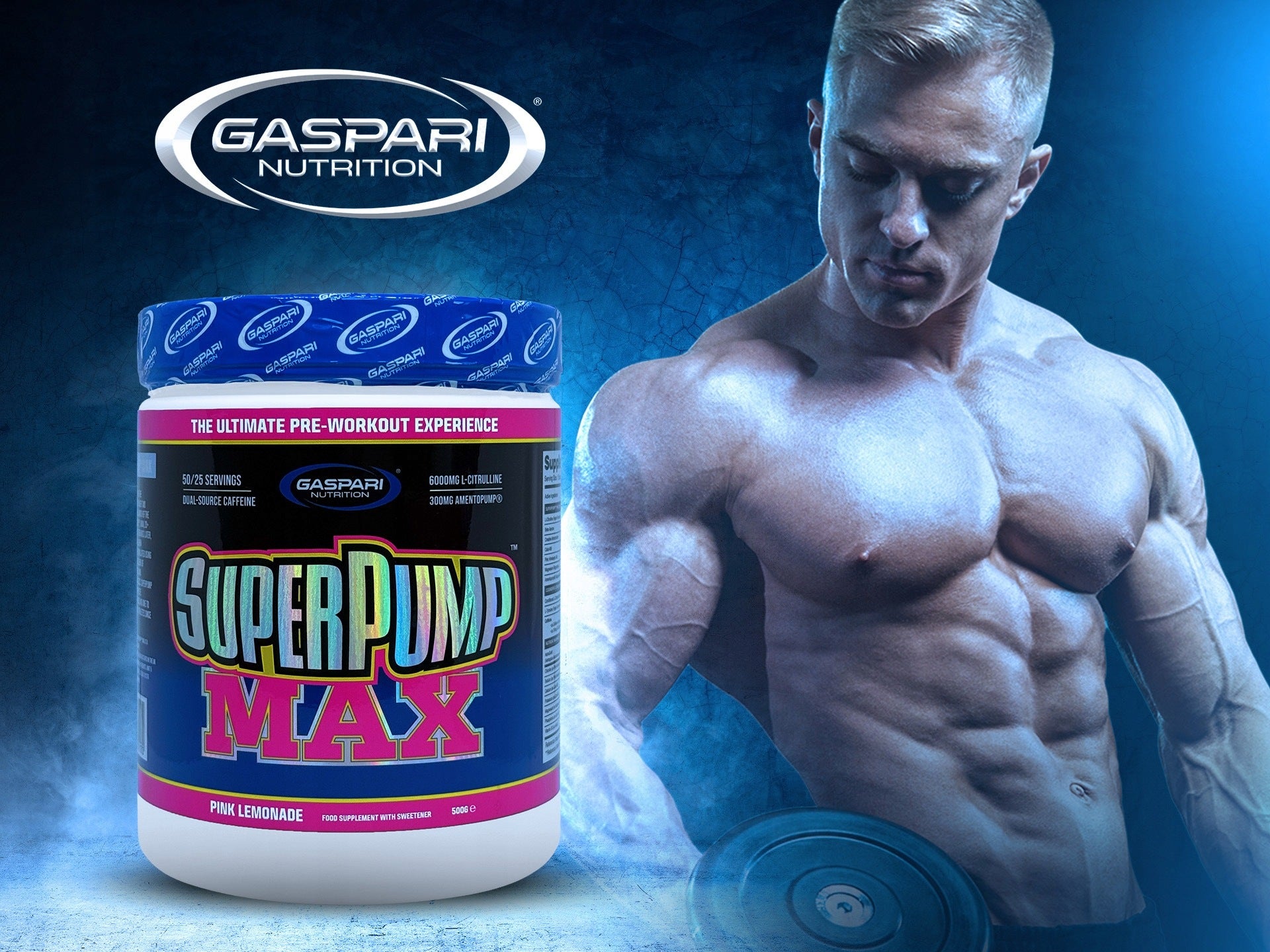2x Pre-workout Super Pump Max 500g Muscle Pump Lemonade GASPARI Brand Gaspari Nutrition