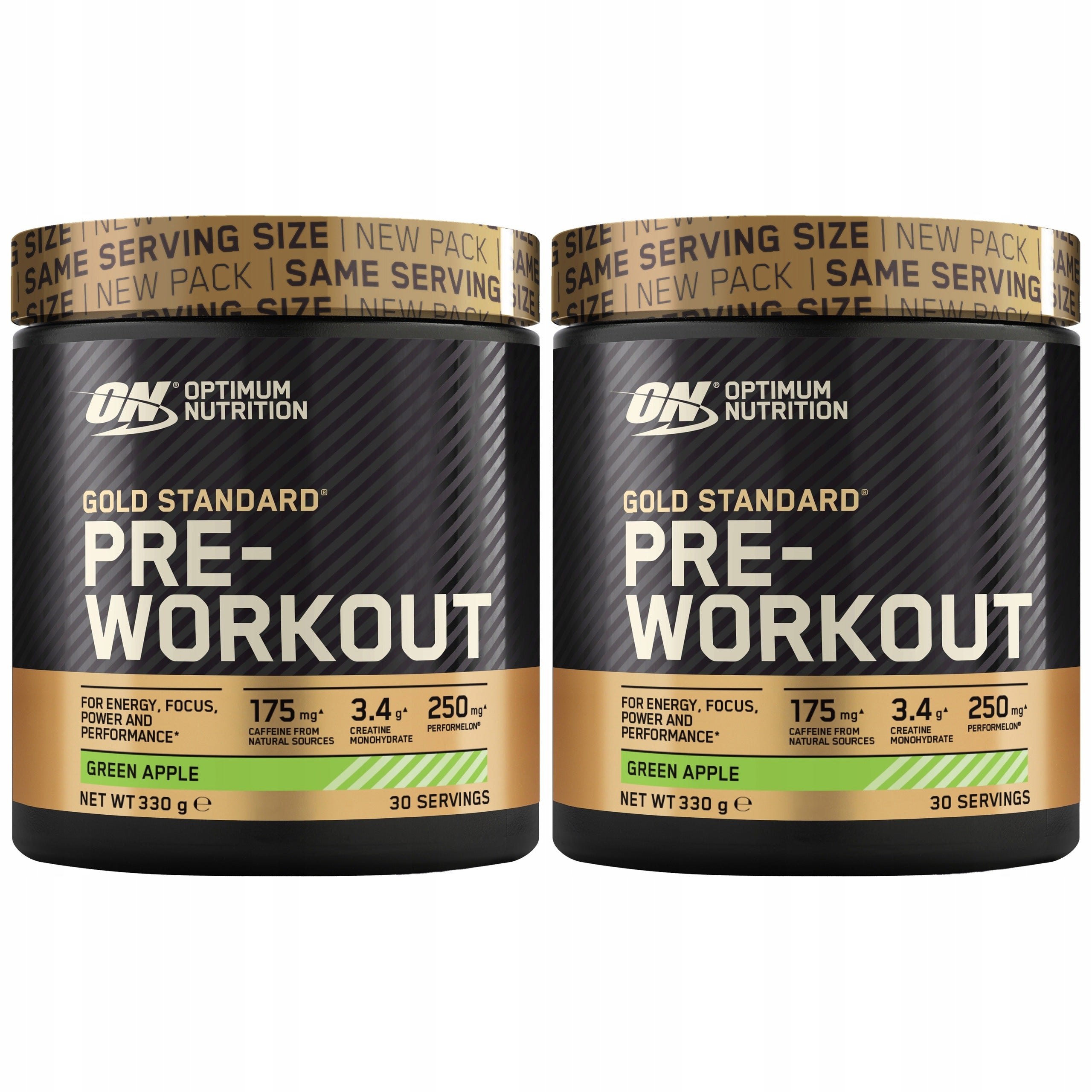 2x Pre-workout creatine beta-alanine energy Gold Standard 330g ON