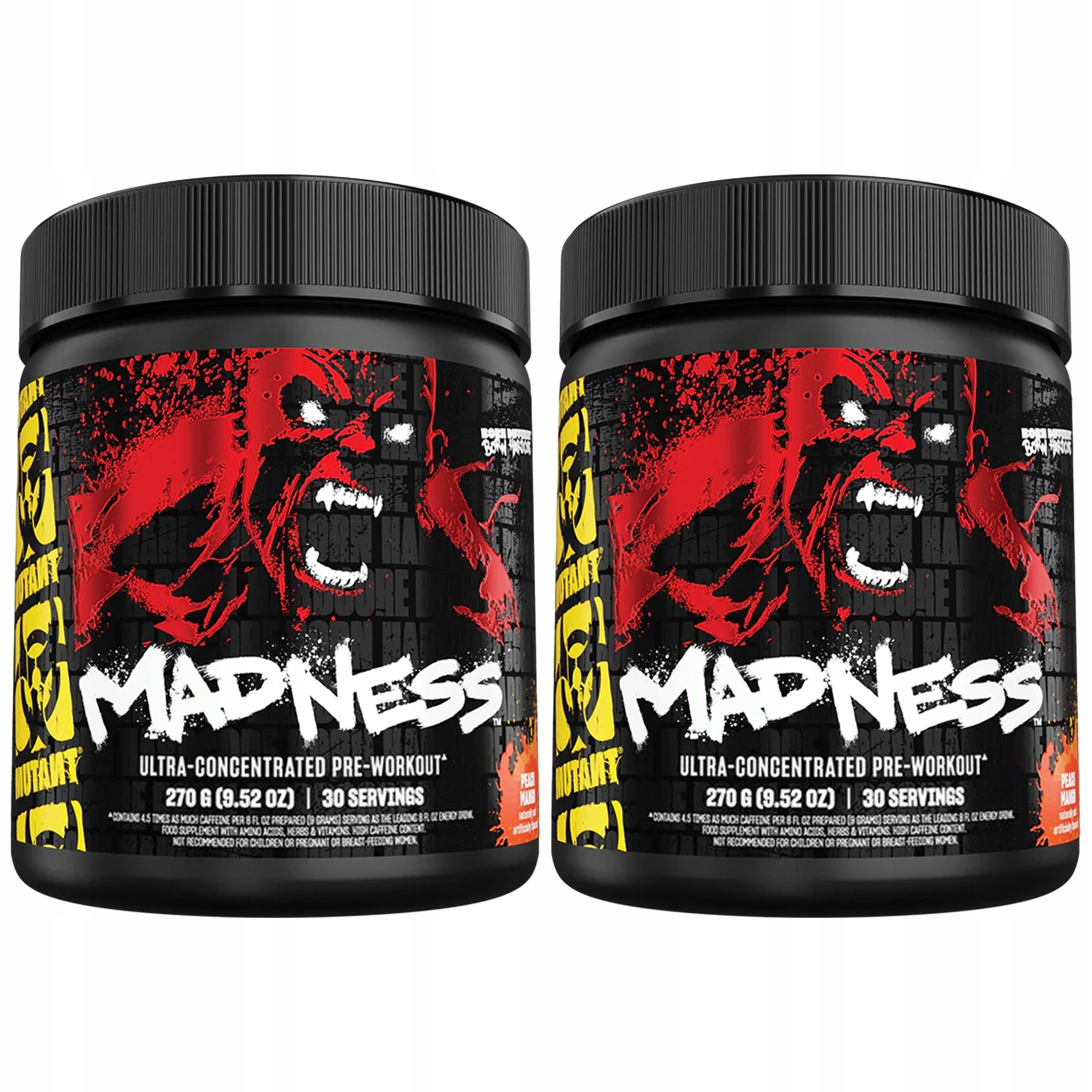 2x Pre-workout energy pump strength 270g MUTANT Madness New