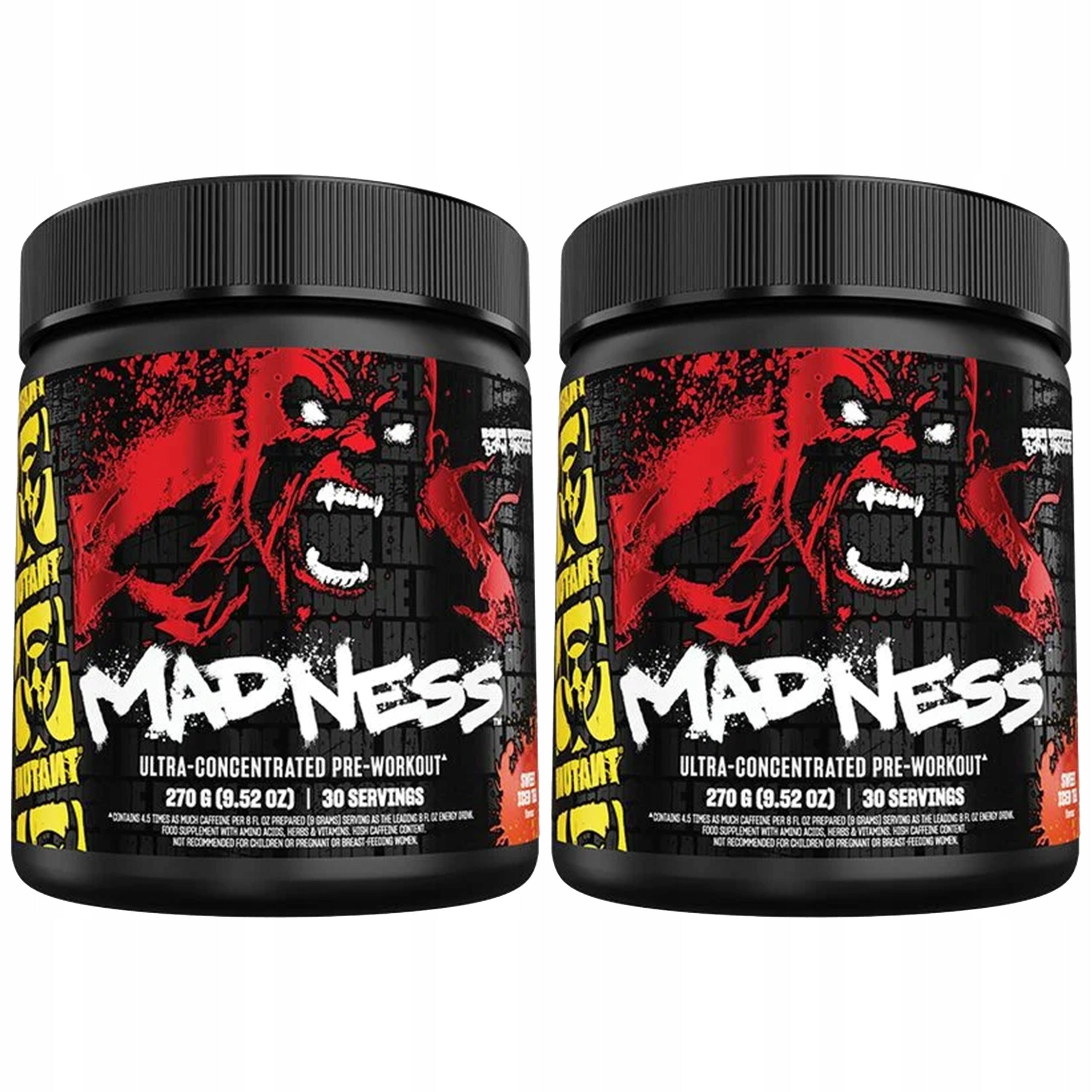 2x Pre-workout energy pump strength MUTANT Madness 270g