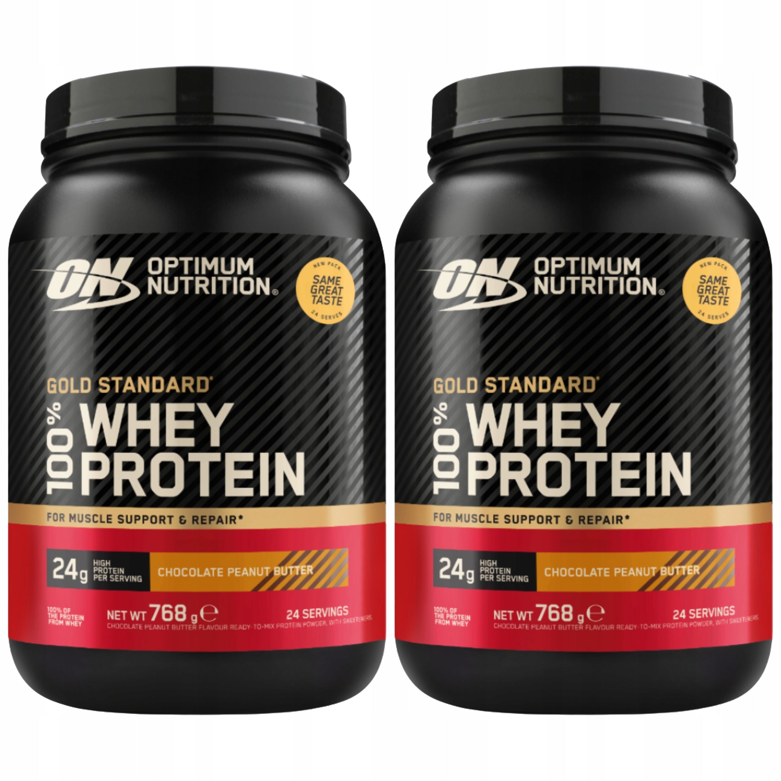 2x Protein OPTIMUM NUTRITION Gold Standard Whey 768g WPC WPI Peanut Butter