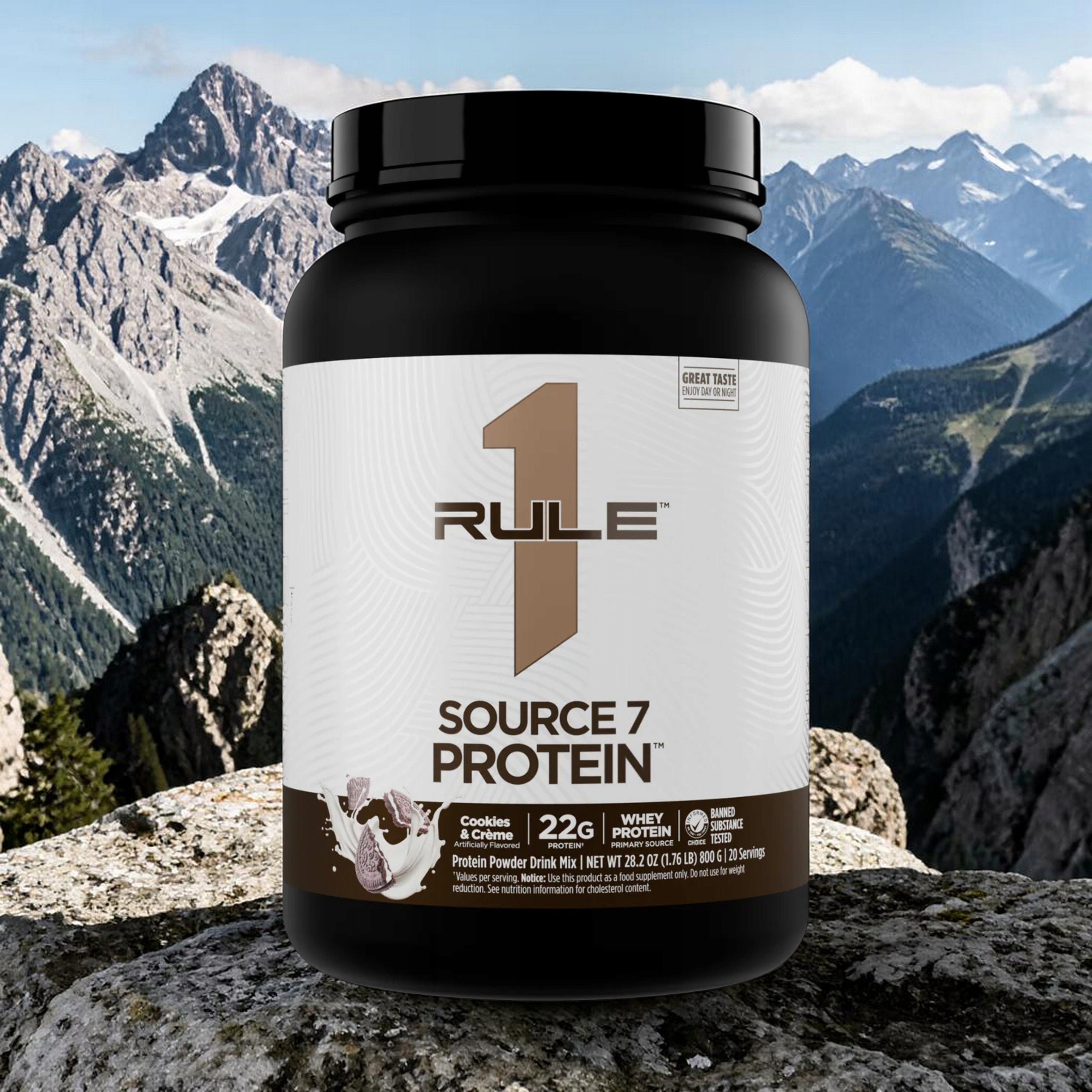 2x Protein Rule1 R1 Source 7 Protein 800g Conditioner Isolate WPC WPI Biscuit Brand Rule 1
