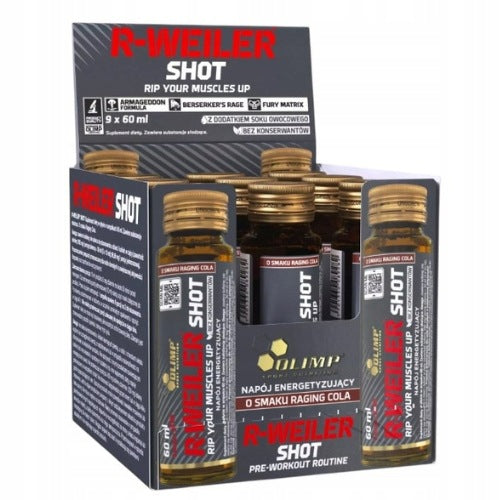 2x R-Weiler Shot Pre-workout 9x 60 ml Energy Caffeine Concentration OLI Expiration date at least six months from the date of purchase