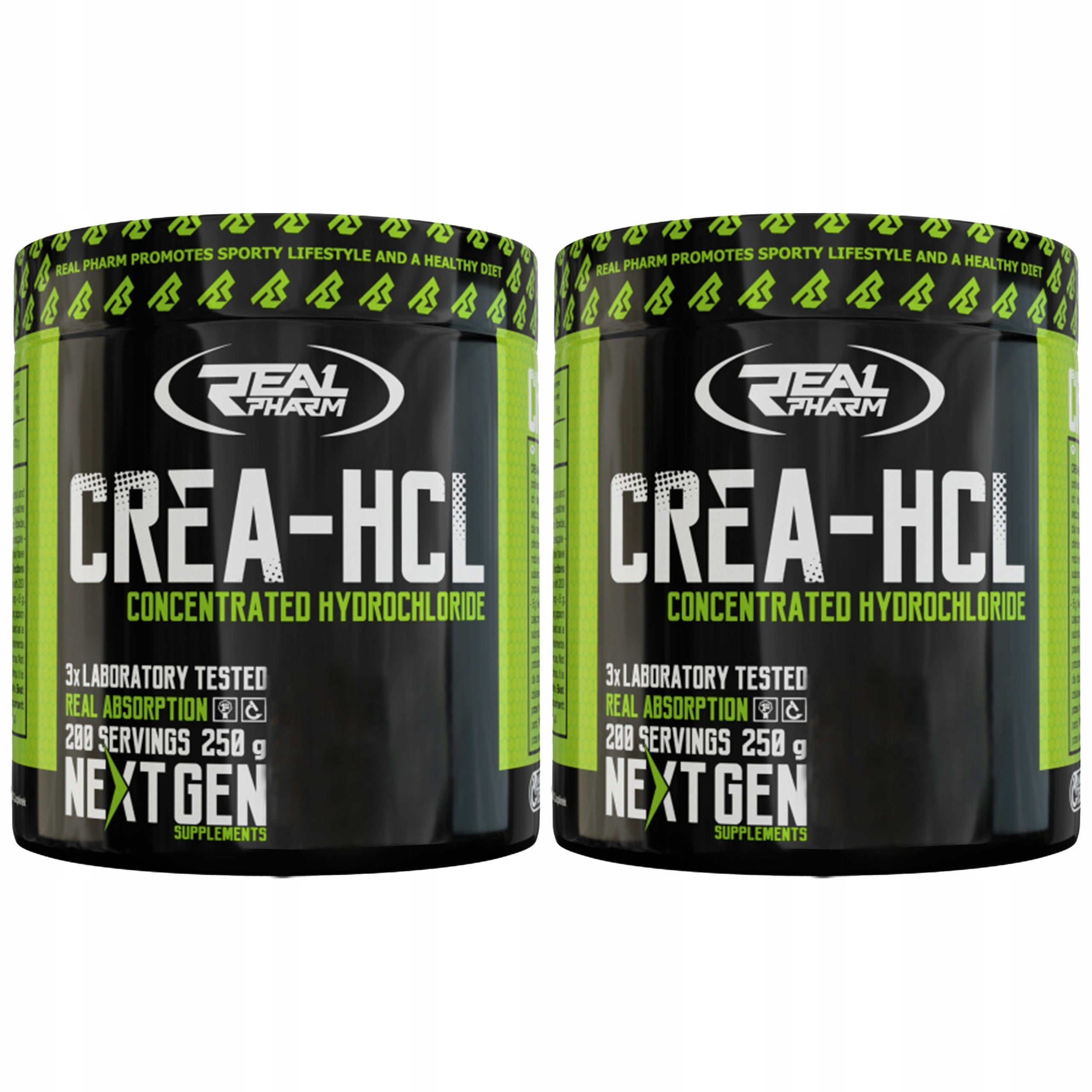 2x REAL PHARM Crea-HCL 250g Creatine HCL Strength Regeneration