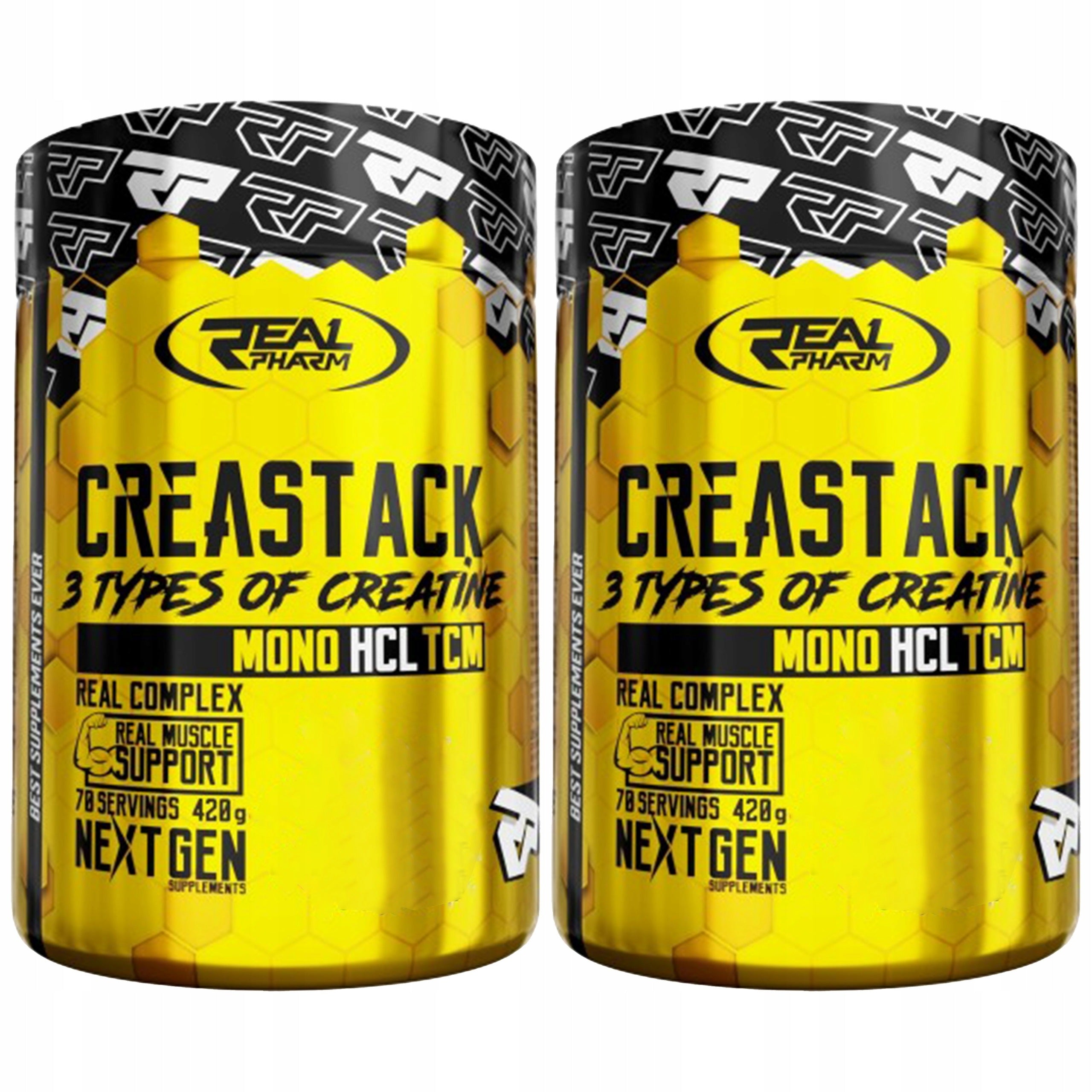 2x REAL PHARM Crea Stack 420g Creatine Malate Monohydrate Hydrochloride
