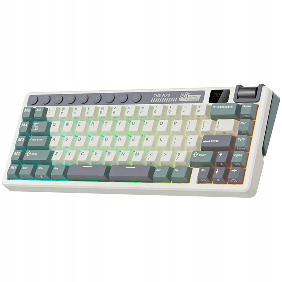 2x ROYAL KLUDGE RK M70 Cyan Purple Gaming Keyboard Beige Switch Manufacturer Royal Kludge