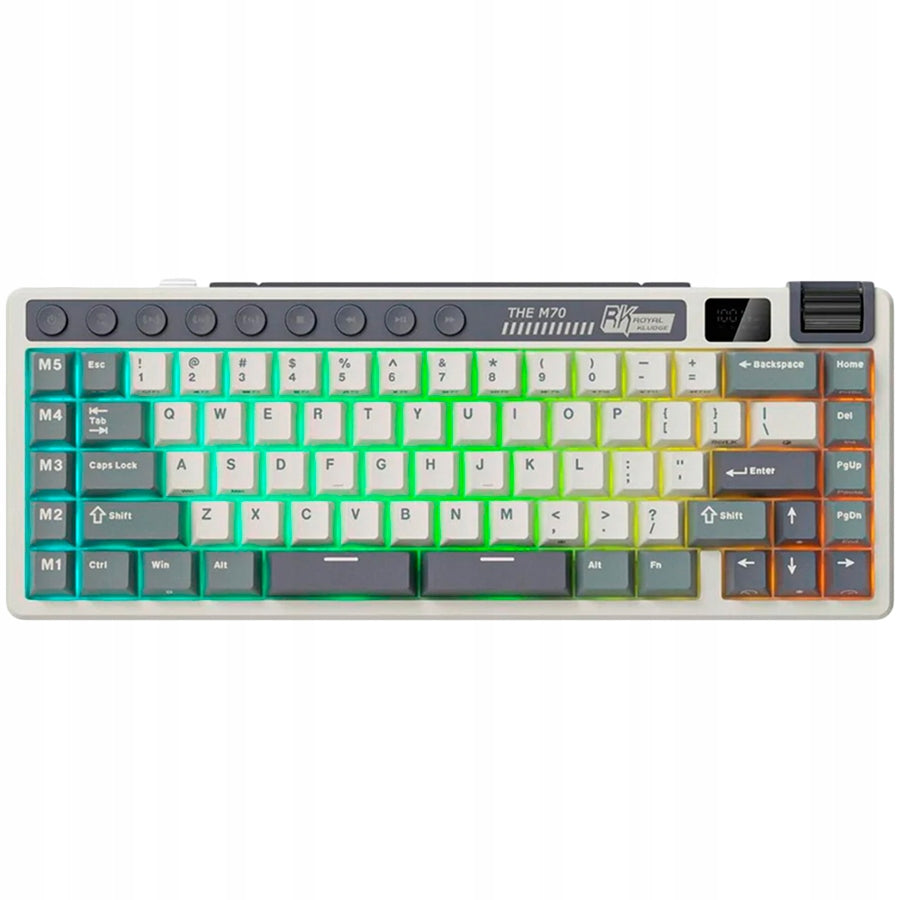2x ROYAL KLUDGE RK M70 Cyan Purple Gaming Keyboard Cream switch